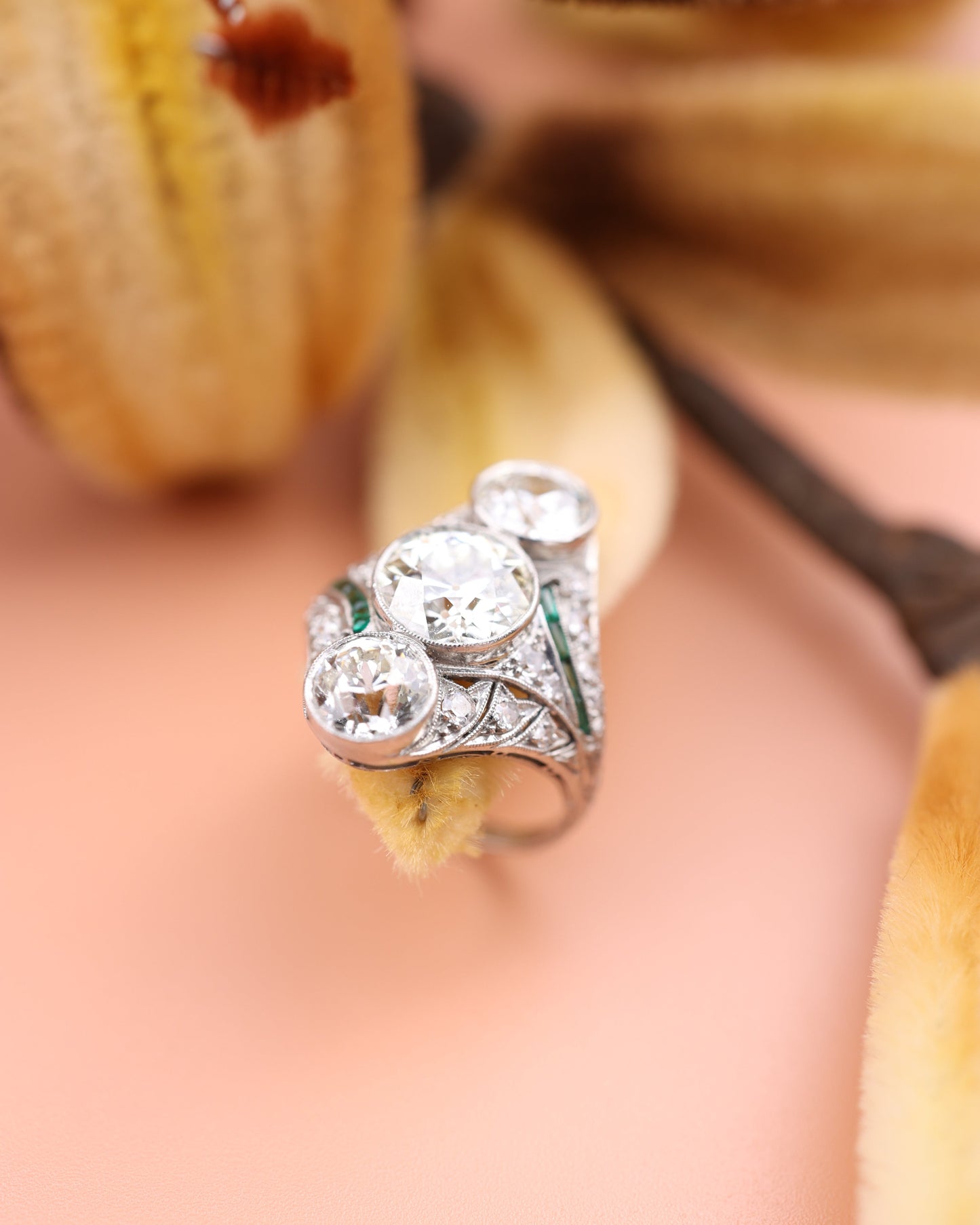 Edwardian Three Diamond Ring