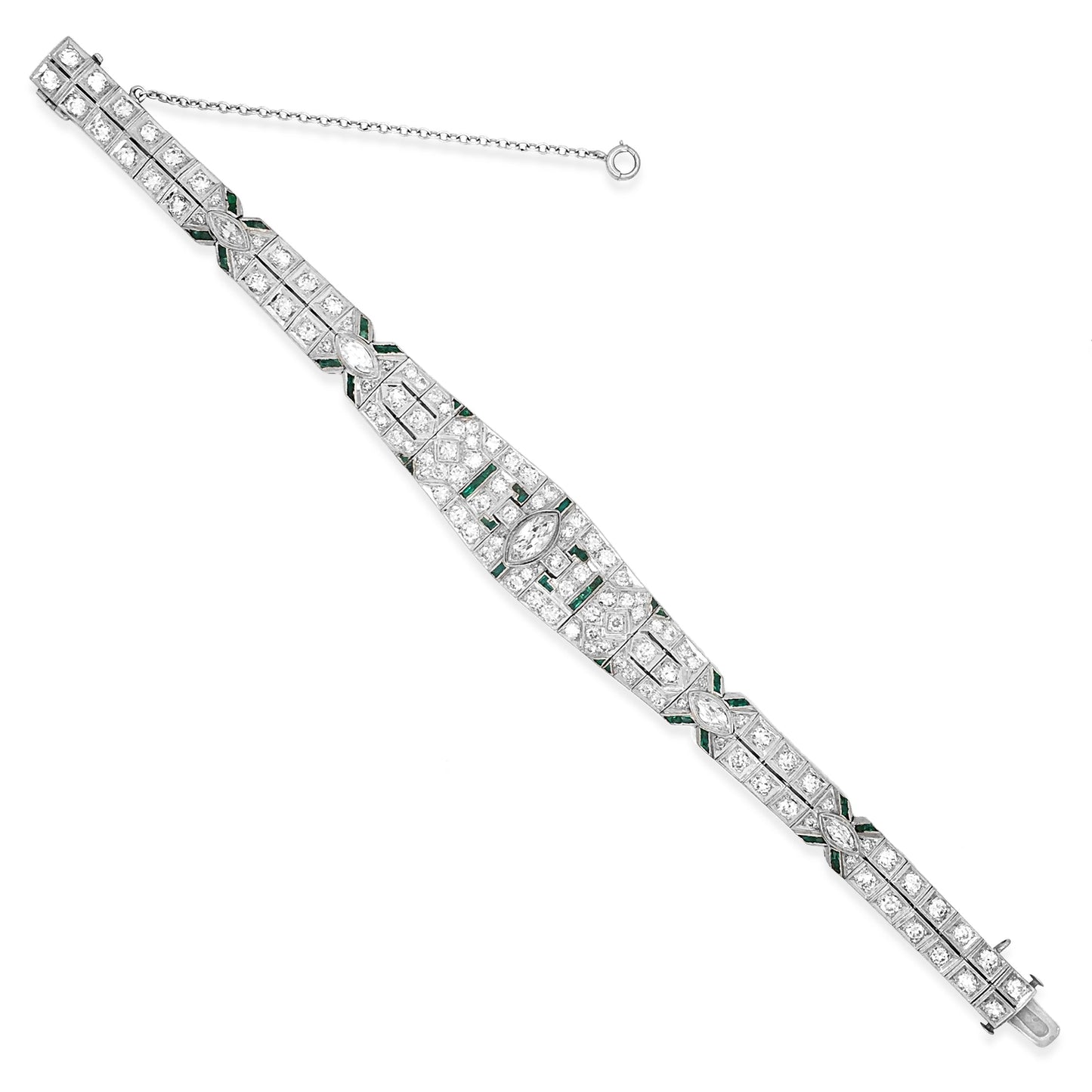 Diamond Emerald Bracelet Lueur Jewelry