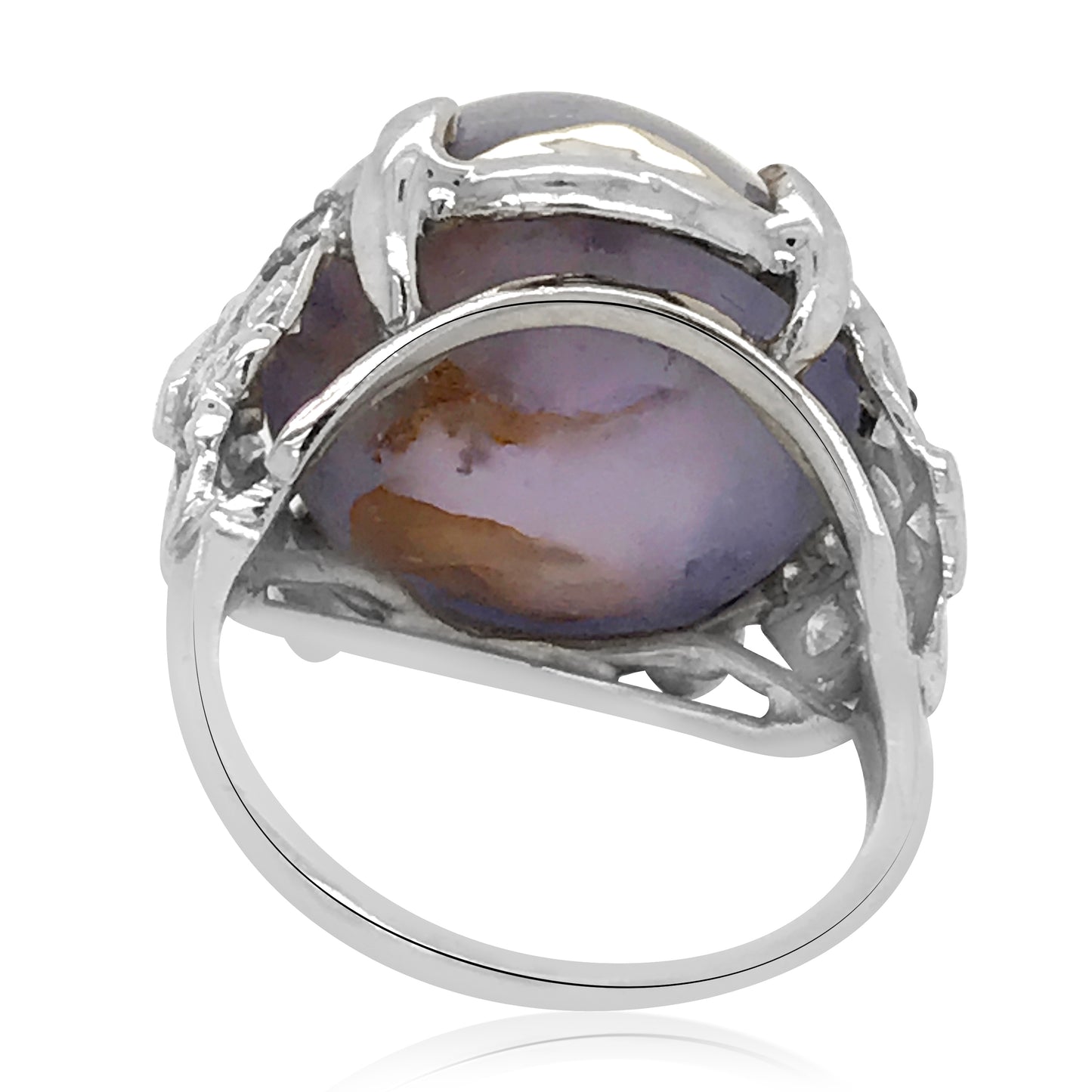 A 32.00 ct Antique Platinum Star Sapphire Diamond Ring, GIA