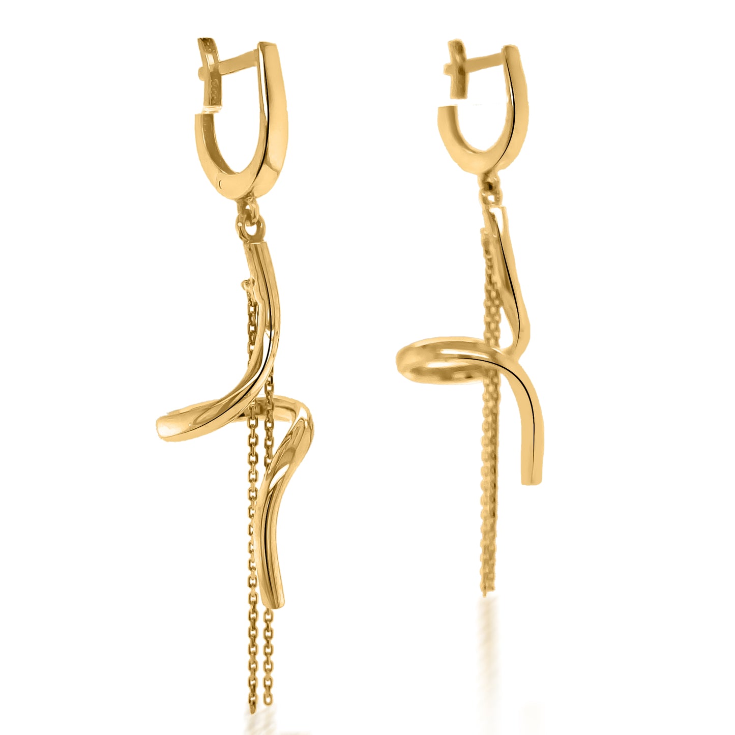 18K Gold Helix Earrings