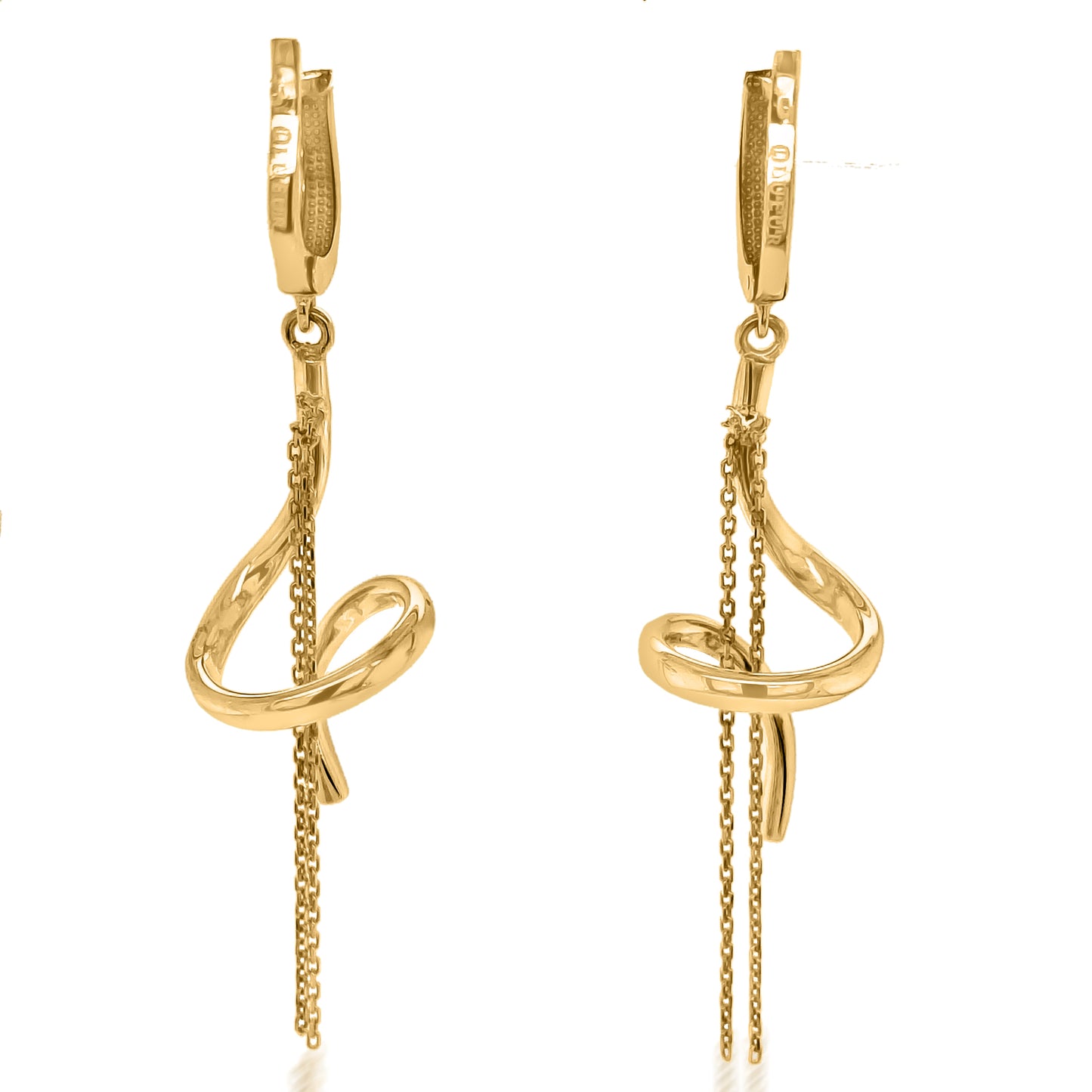 18K Gold Helix Earrings