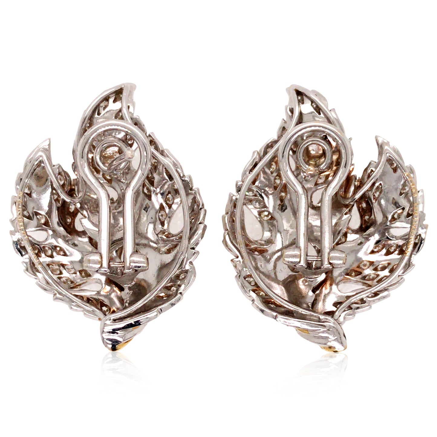 Buccellati, 18K Gold Diamond Leaf Earrings
