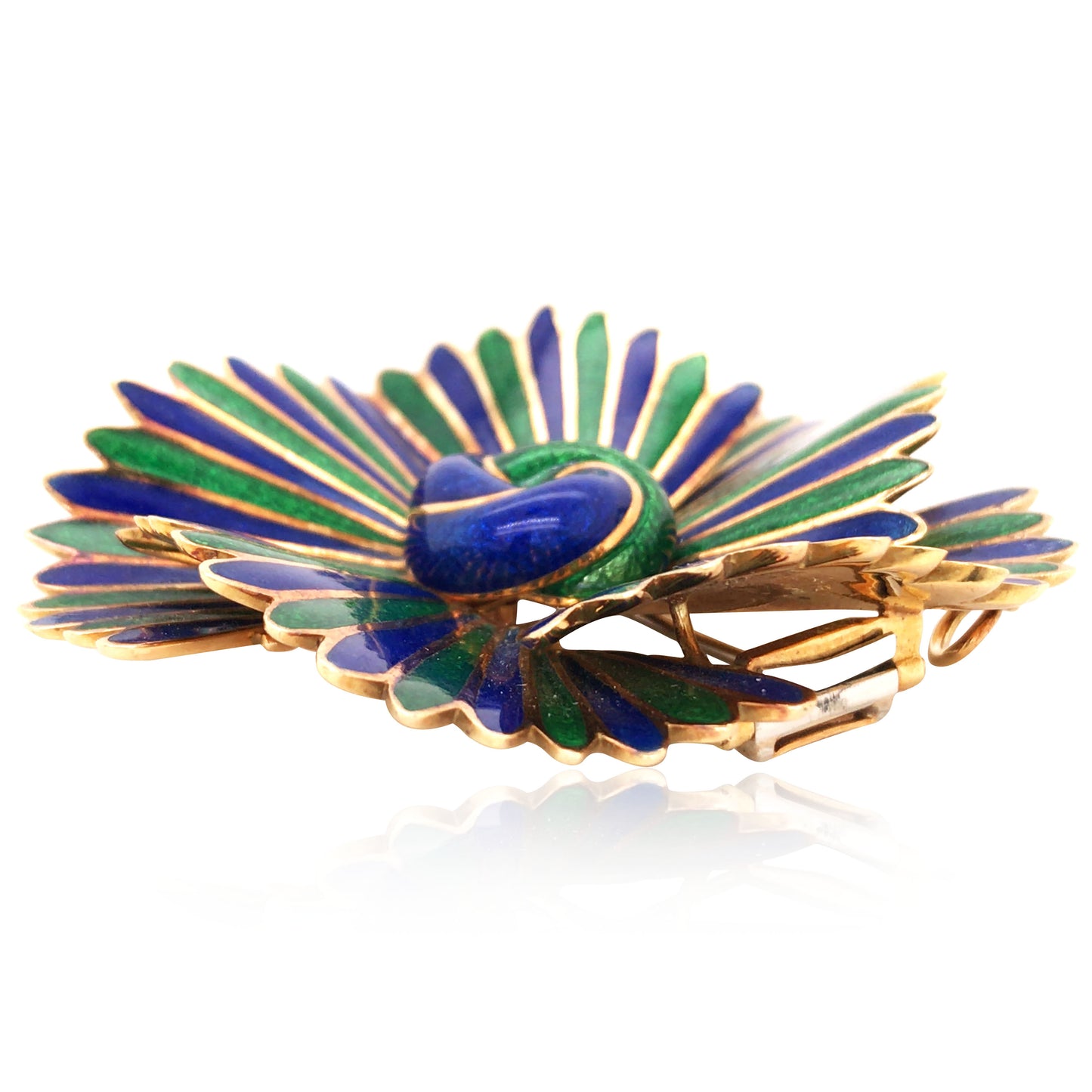 David Webb, 18K Gold Enamel Brooch