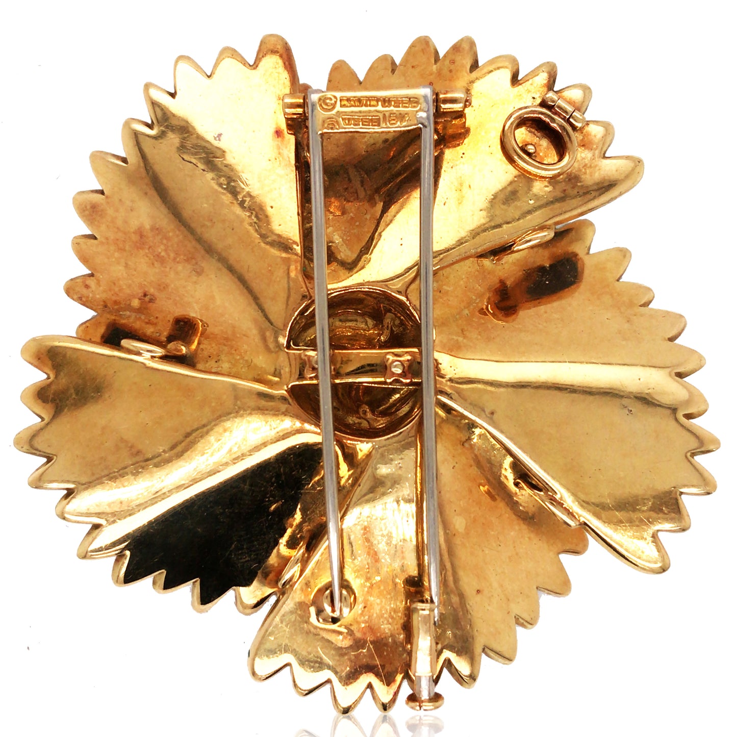 David Webb, 18K Gold Enamel Brooch