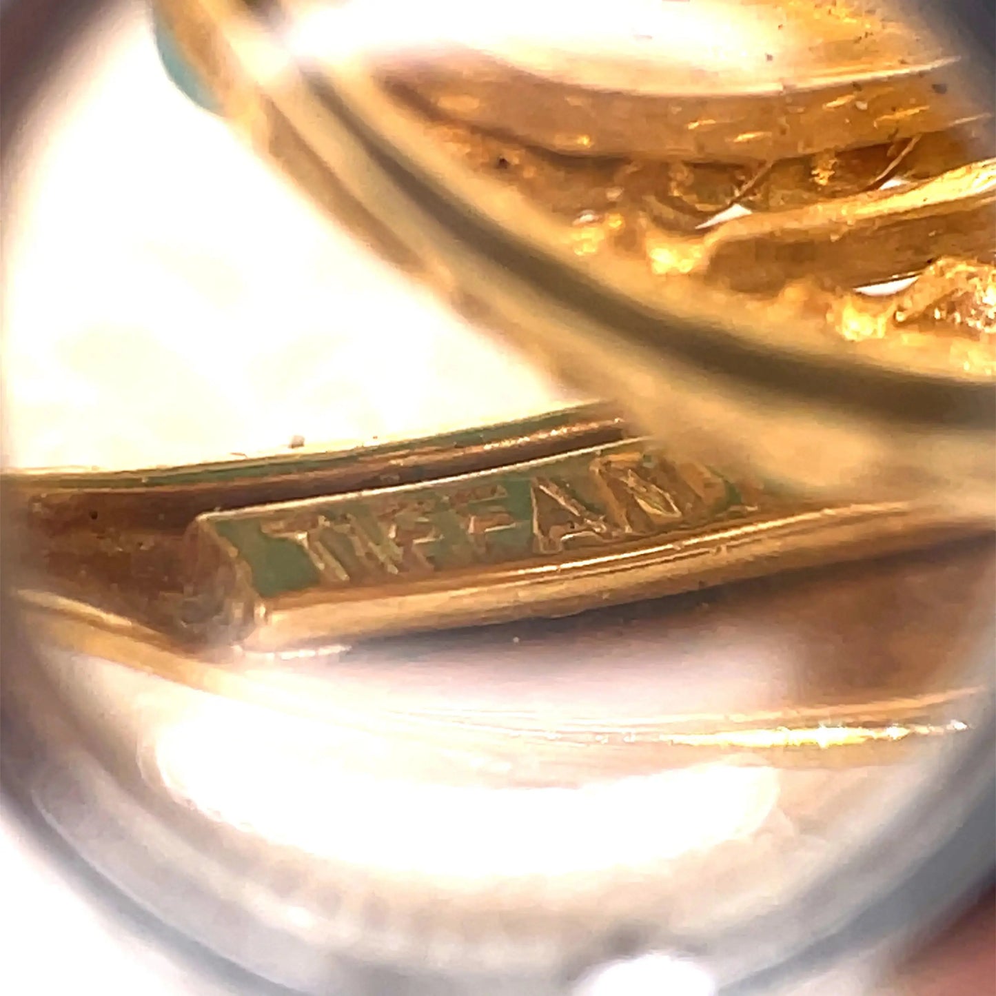 Tiffany, 18K Gold Turquoise Sapphire Diamond Brooch Tiffany