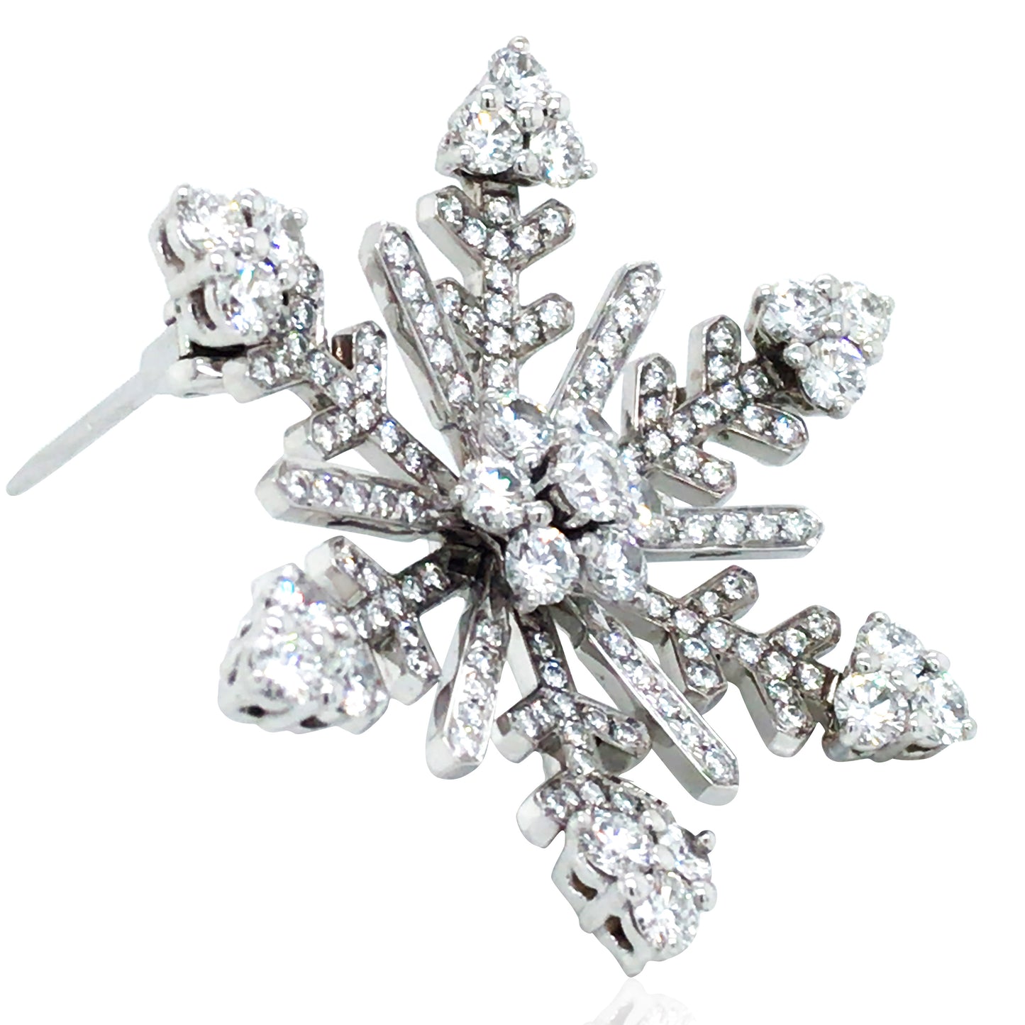 Van Cleef & Arpels, 18K Gold Diamond Snowflake Brooch