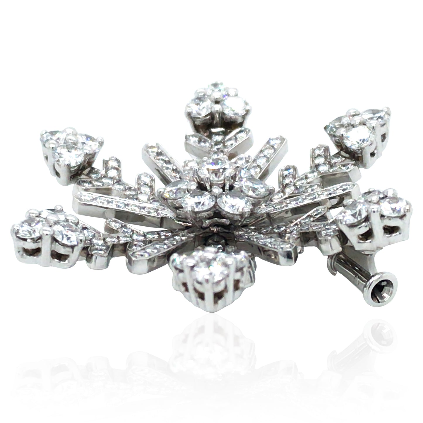 Van Cleef & Arpels, 18K Gold Diamond Snowflake Brooch