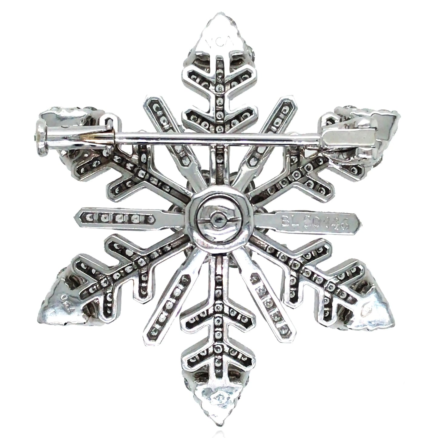Van Cleef & Arpels, 18K Gold Diamond Snowflake Brooch VCA