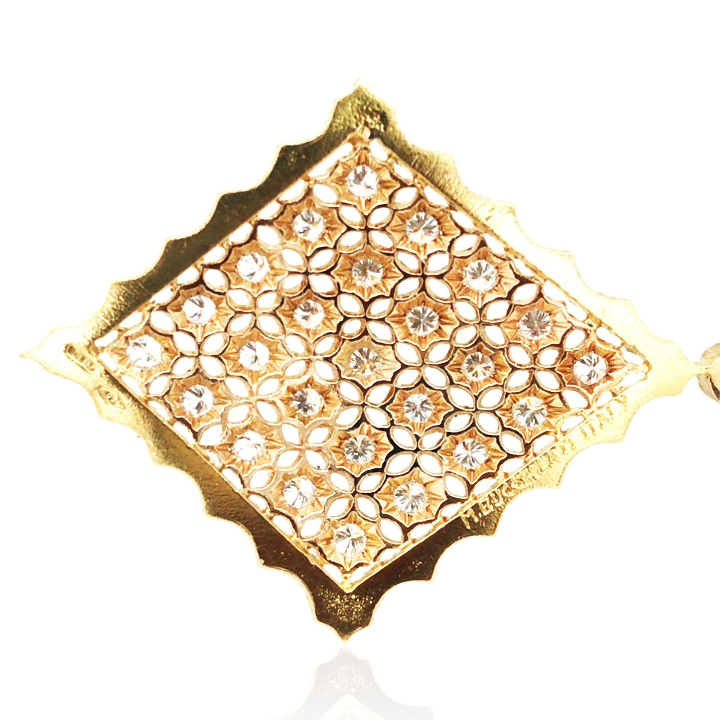 Buccellati, 18K Gold Rhombi Diamond Earrings