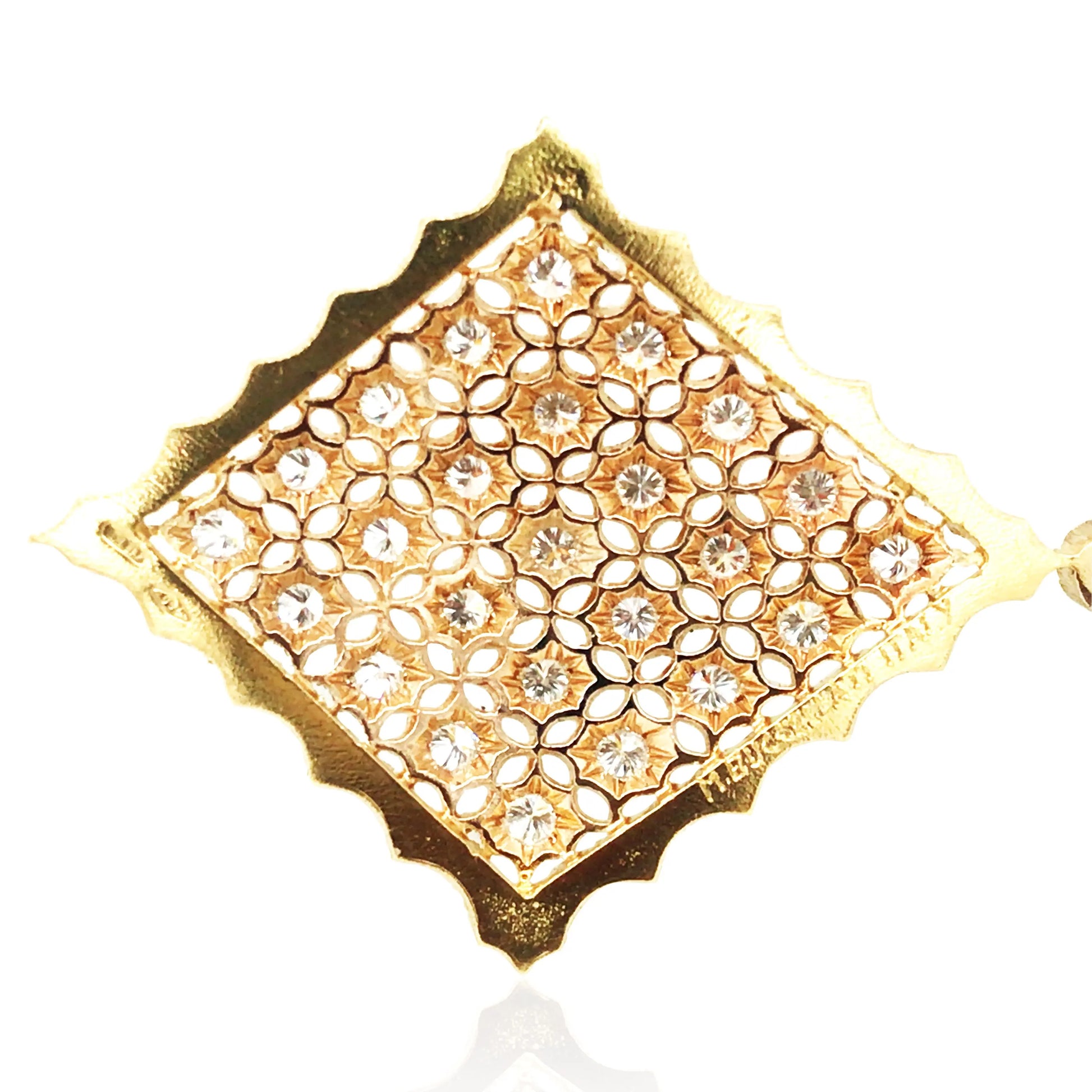 Buccellati, 18K Gold Rhombi Diamond Earrings Buccellati