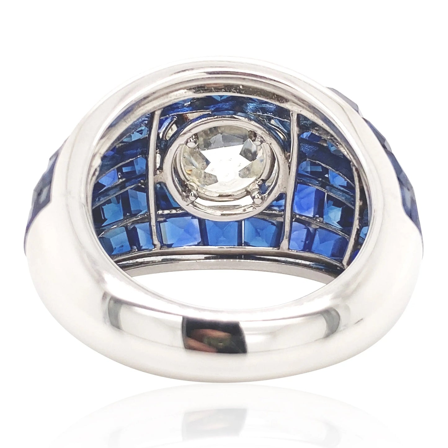 Oscar Heyman, Sapphire Diamond Bombe Ring Oscar Heyman
