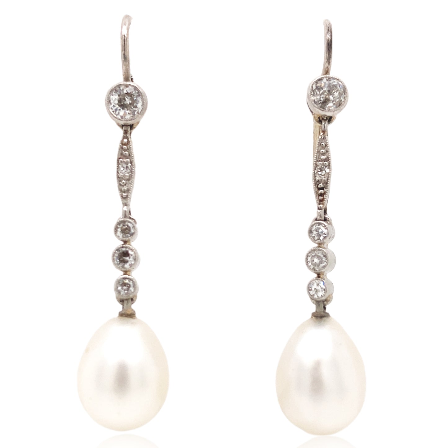 Natural Pearl Diamond Earrings, DSEF