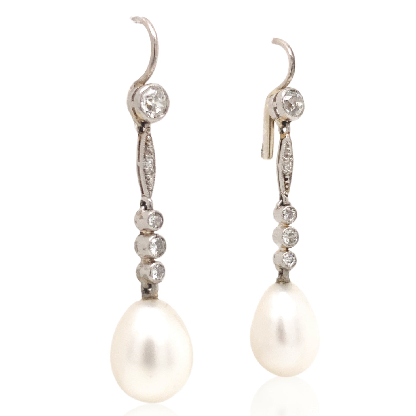 Natural Pearl Diamond Earrings, DSEF