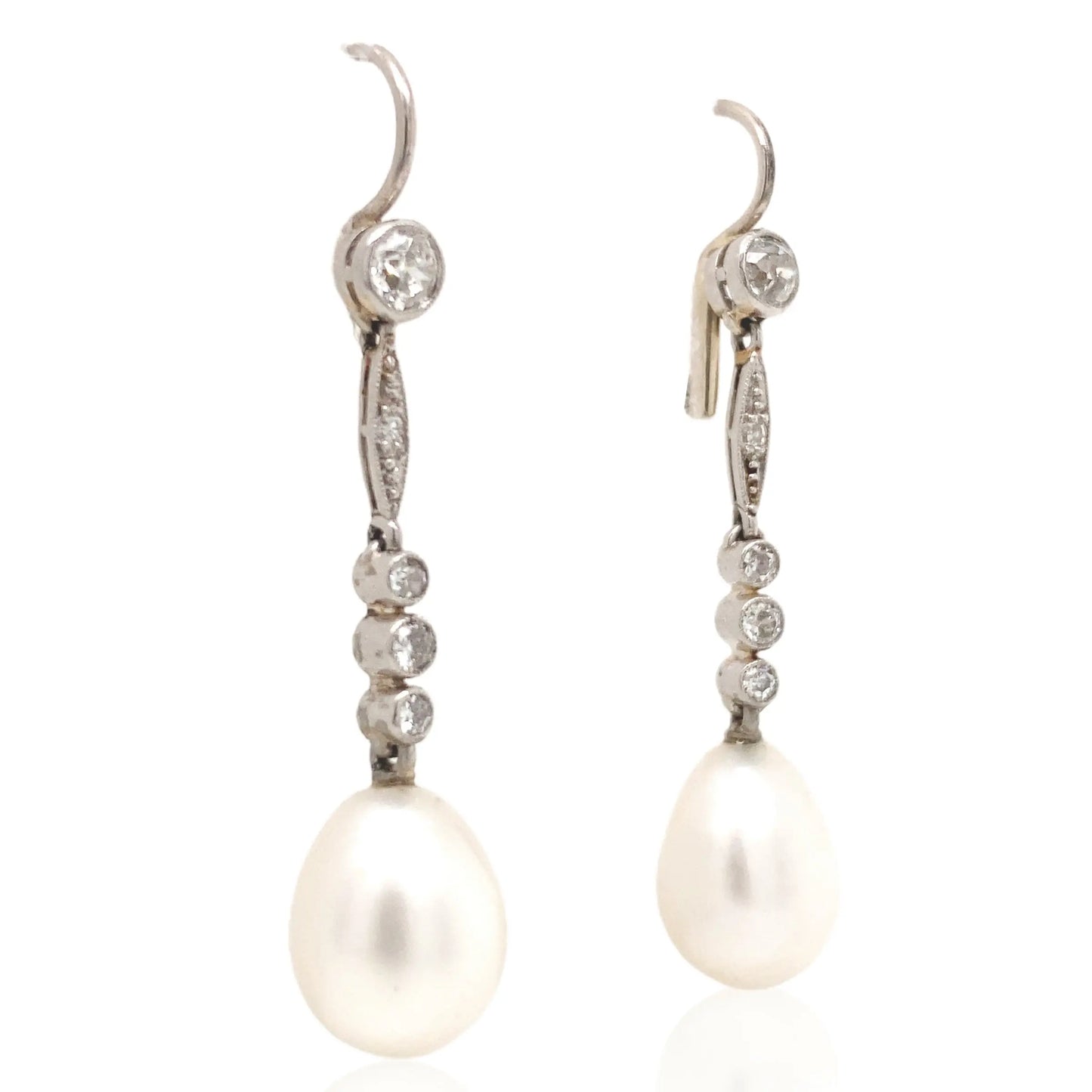 Natural Pearl Diamond Earrings, DSEF Lueur Jewelry