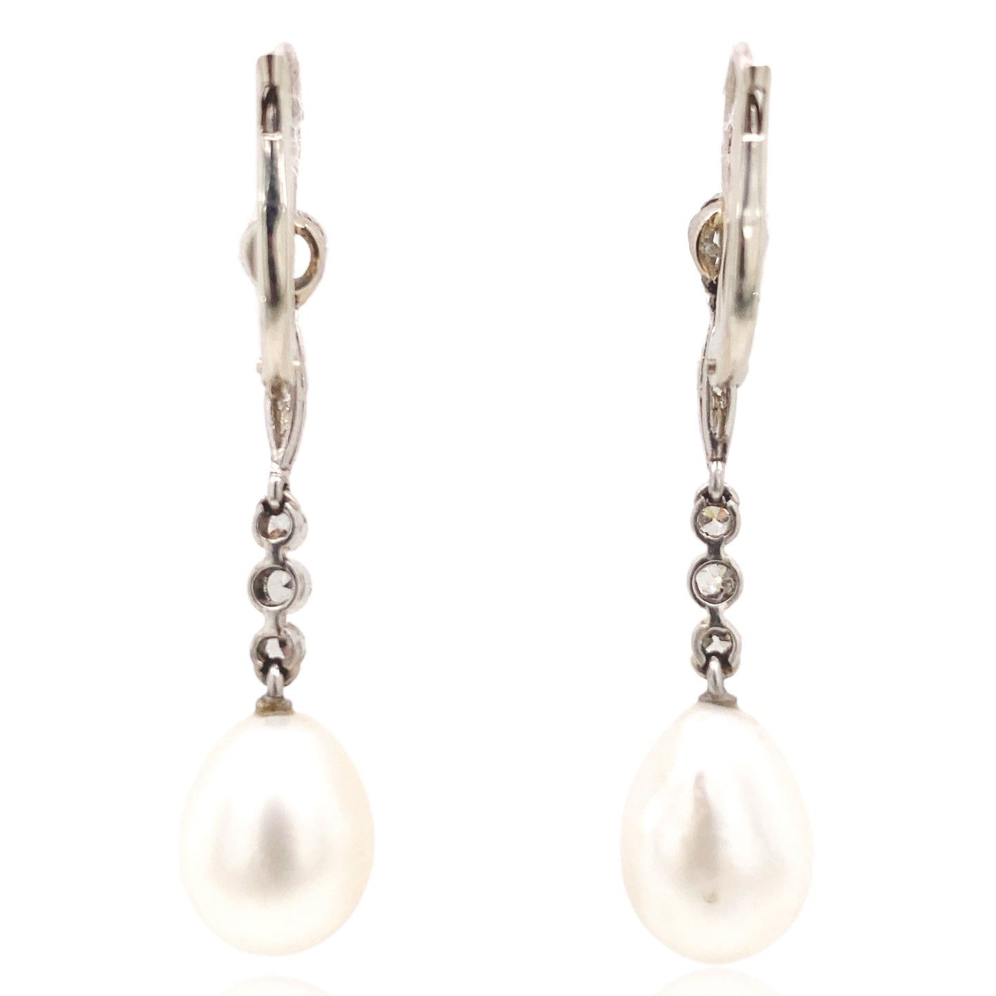 Natural Pearl Diamond Earrings, DSEF