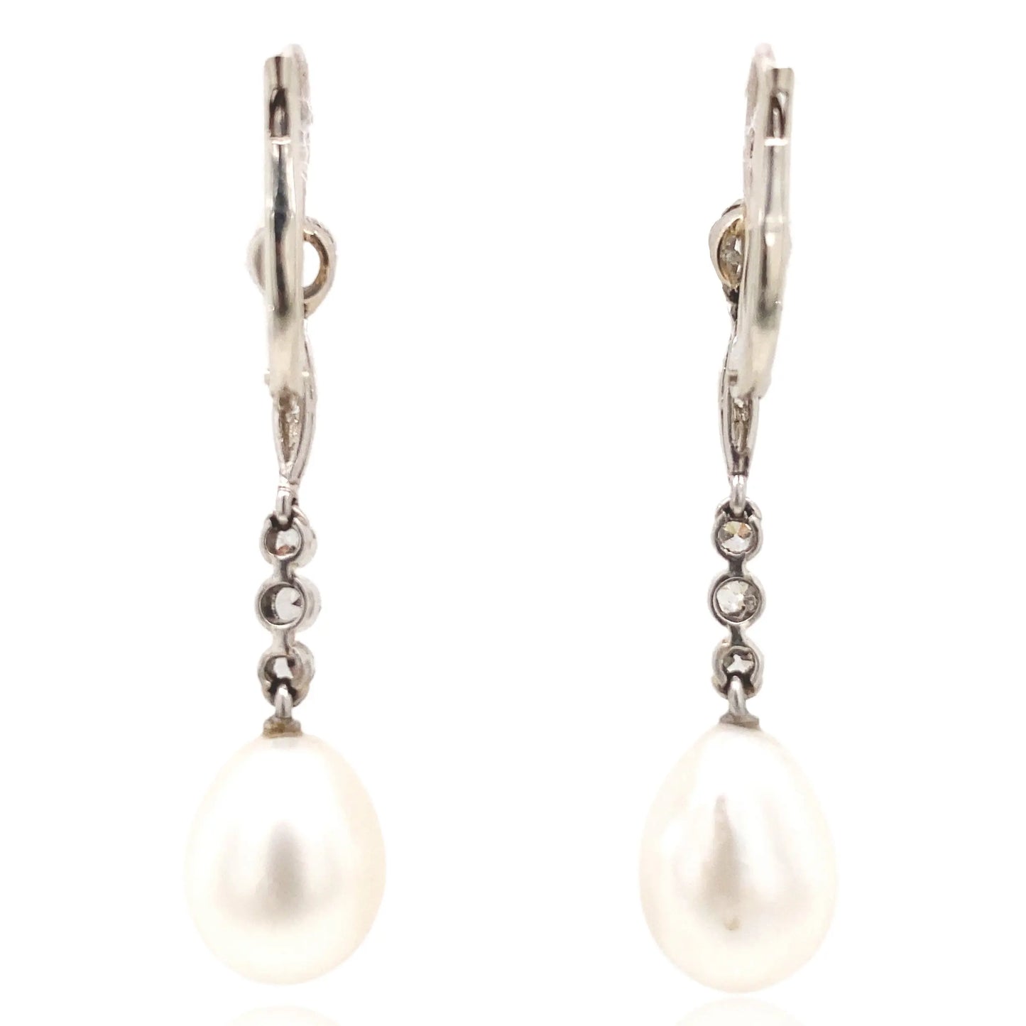 Natural Pearl Diamond Earrings, DSEF Lueur Jewelry