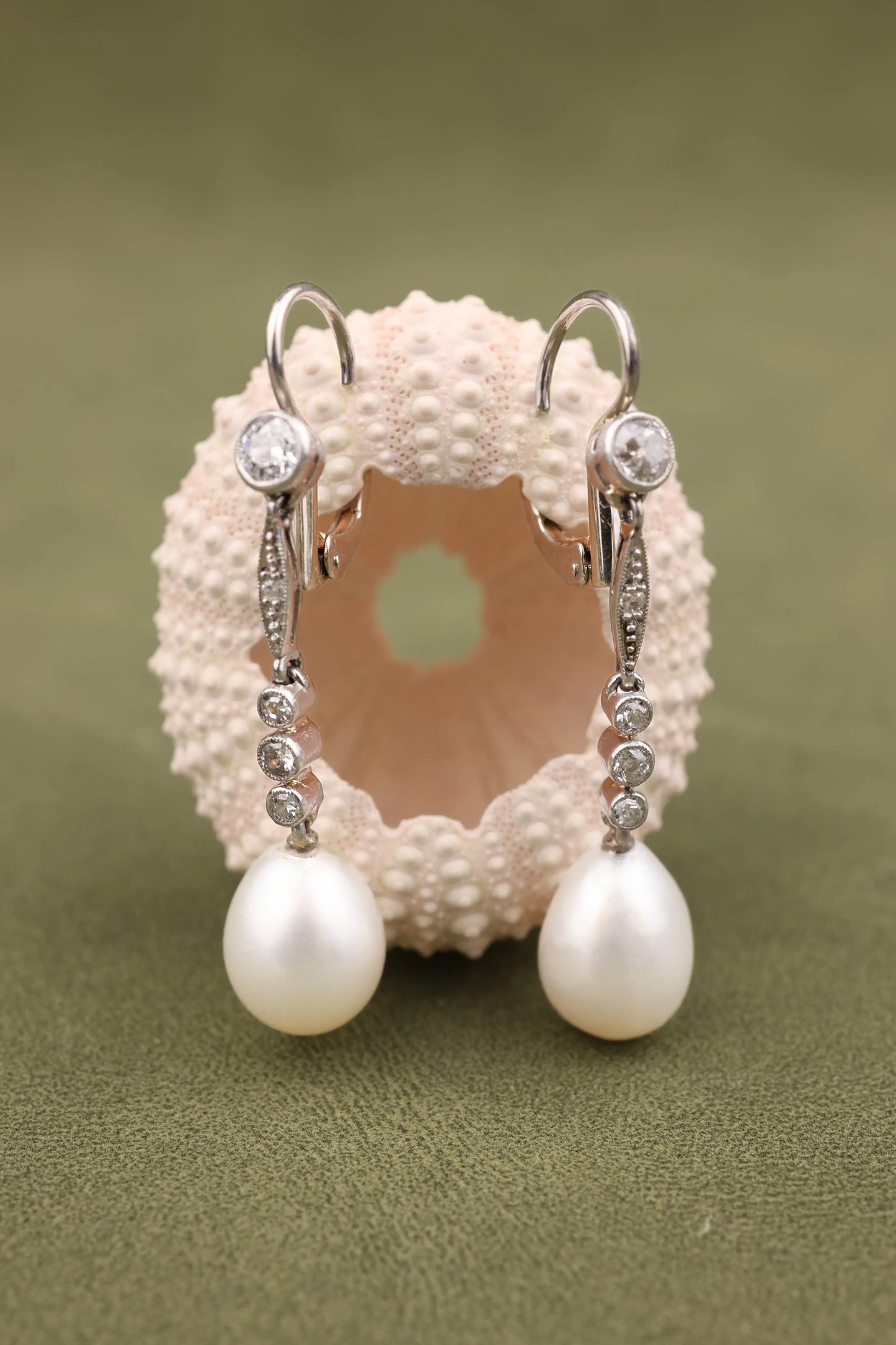 Natural Pearl Diamond Earrings, DSEF Lueur Jewelry