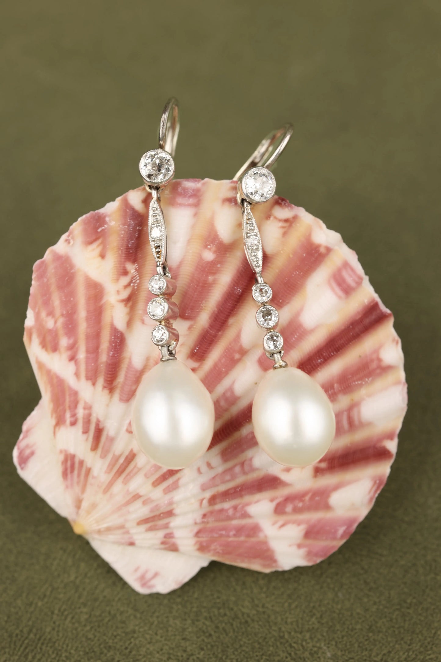 Natural Pearl Diamond Earrings, DSEF Lueur Jewelry