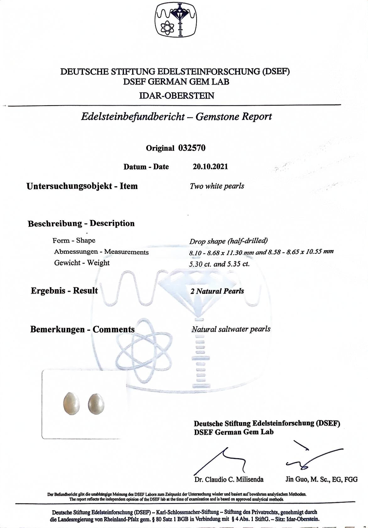 Natural Pearl Diamond Earrings, DSEF
