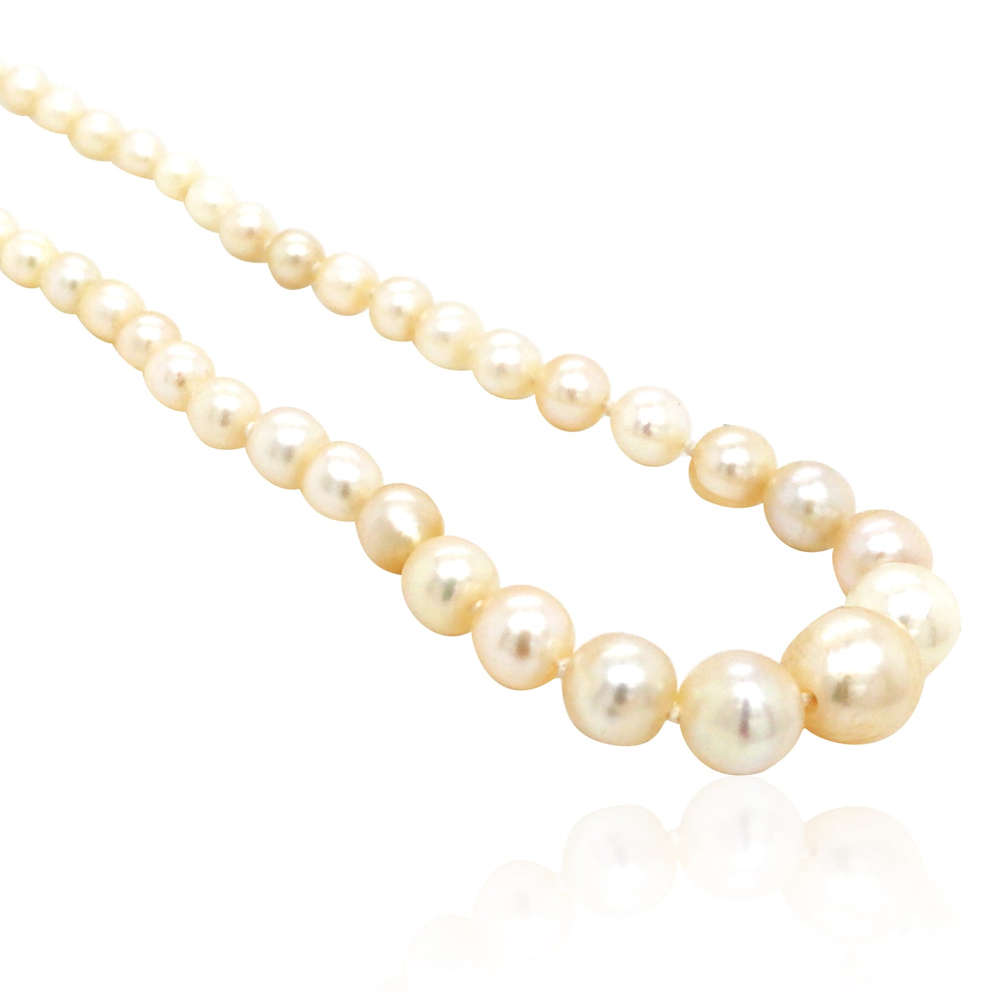 Edwardian Natural Pearl Diamond Necklace, GIA