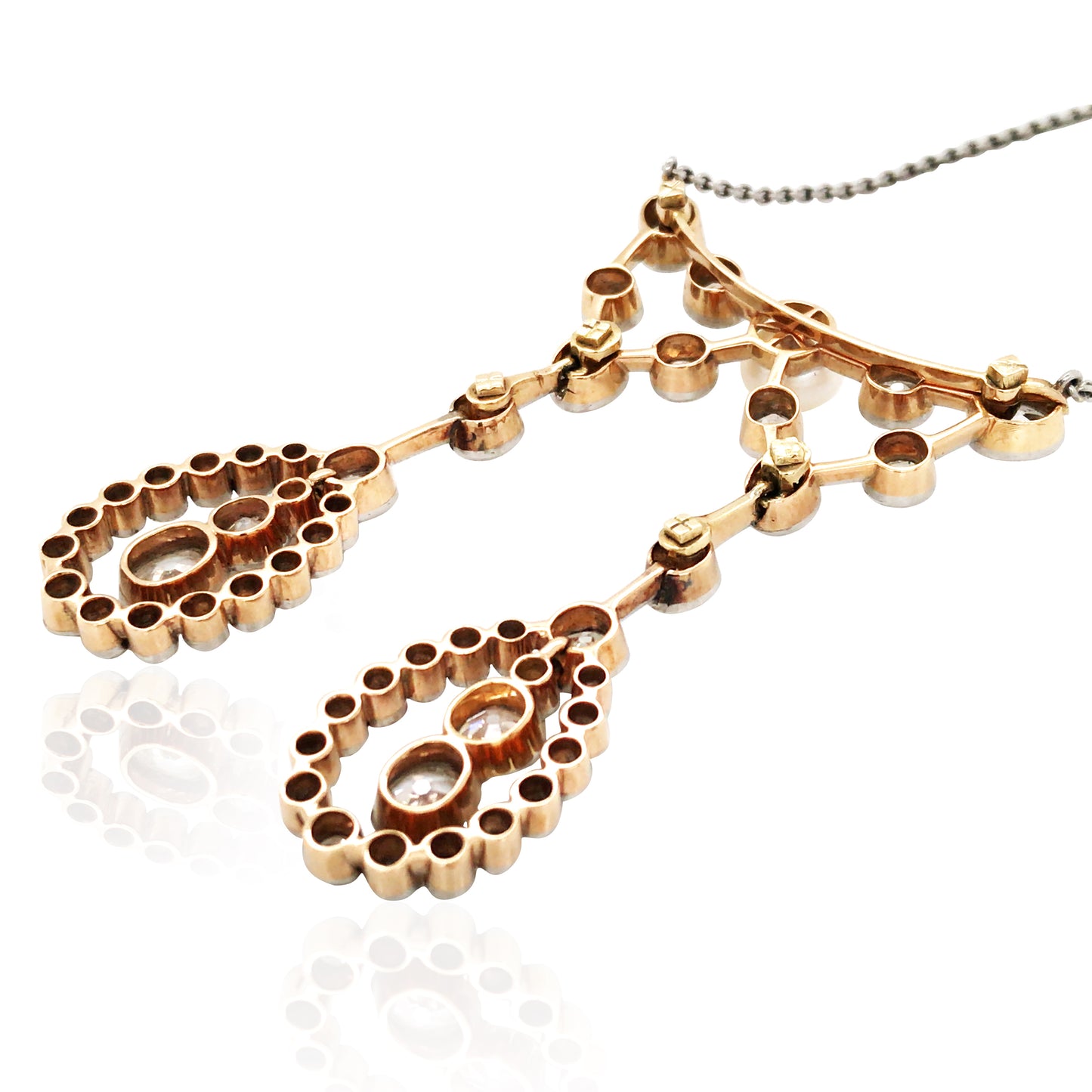 Edwardian Natural Pearl Diamond Necklace