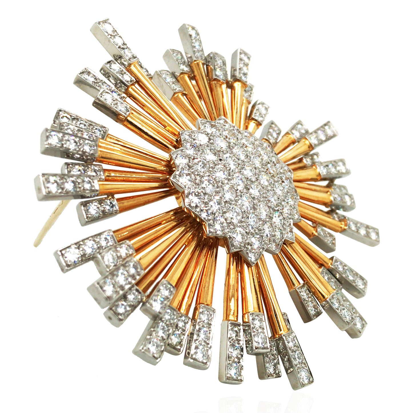 Oscar Heyman, Platinum 18K Gold Diamond Brooch