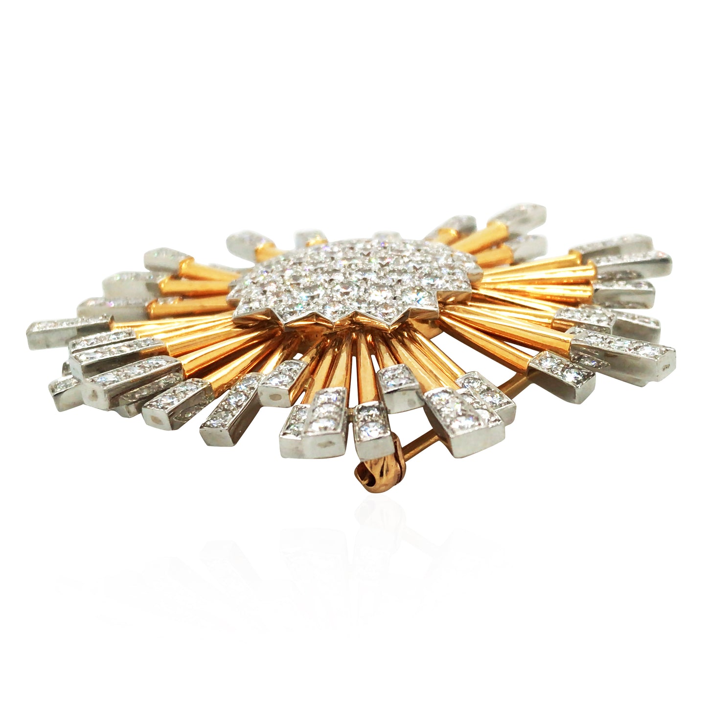 Oscar Heyman, Platinum 18K Gold Diamond Brooch