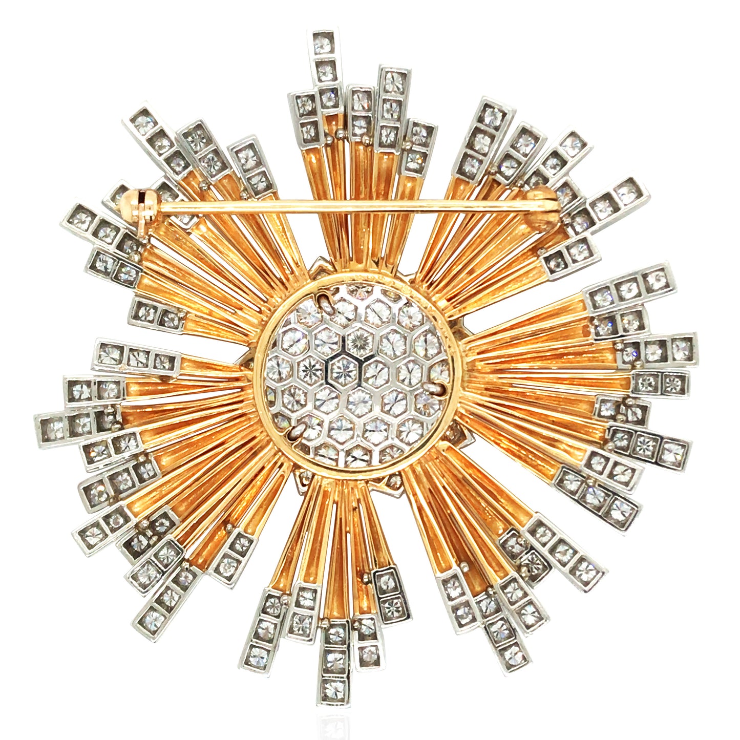 Oscar Heyman, Platinum 18K Gold Diamond Brooch