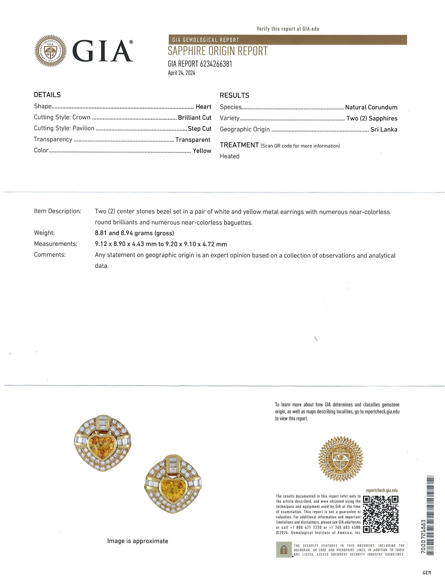 Bvlgari, 18K Gold Yellow Sapphire Diamond Earrings Bvlgari