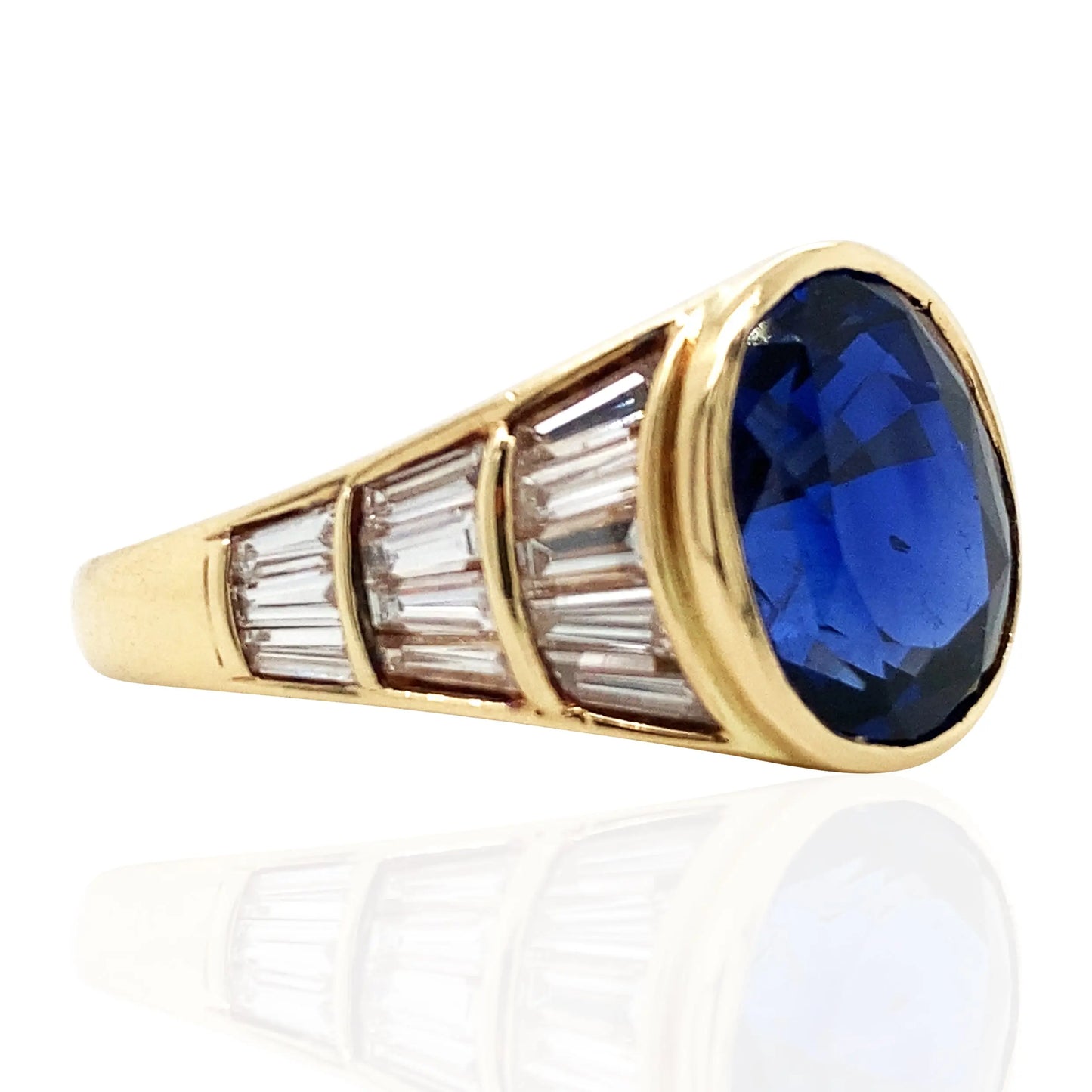 Van Cleef & Arpels, 18K Gold 7.008ct Burma no-heat Sapphire Diamond Ring, SSEF, Gubelin VCA