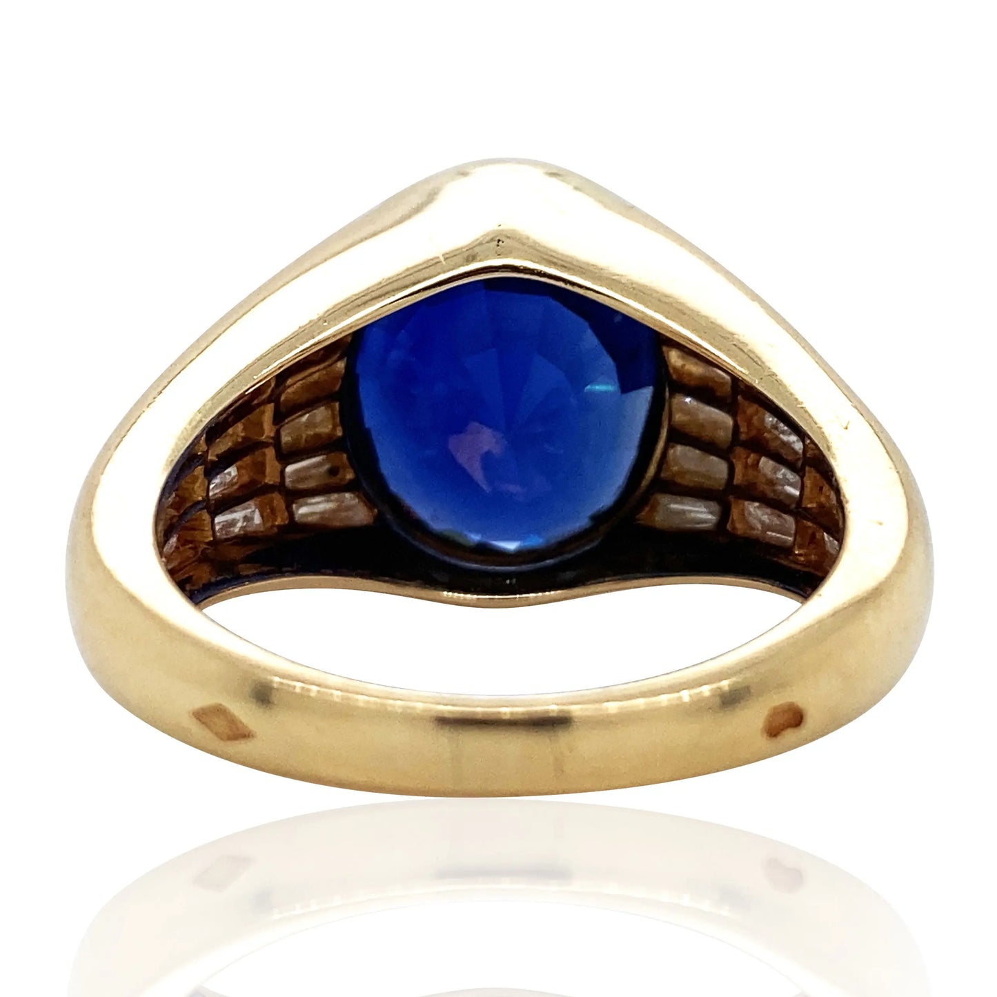 Van Cleef & Arpels, 18K Gold 7.008ct Burma no-heat Sapphire Diamond Ring, SSEF, Gubelin VCA