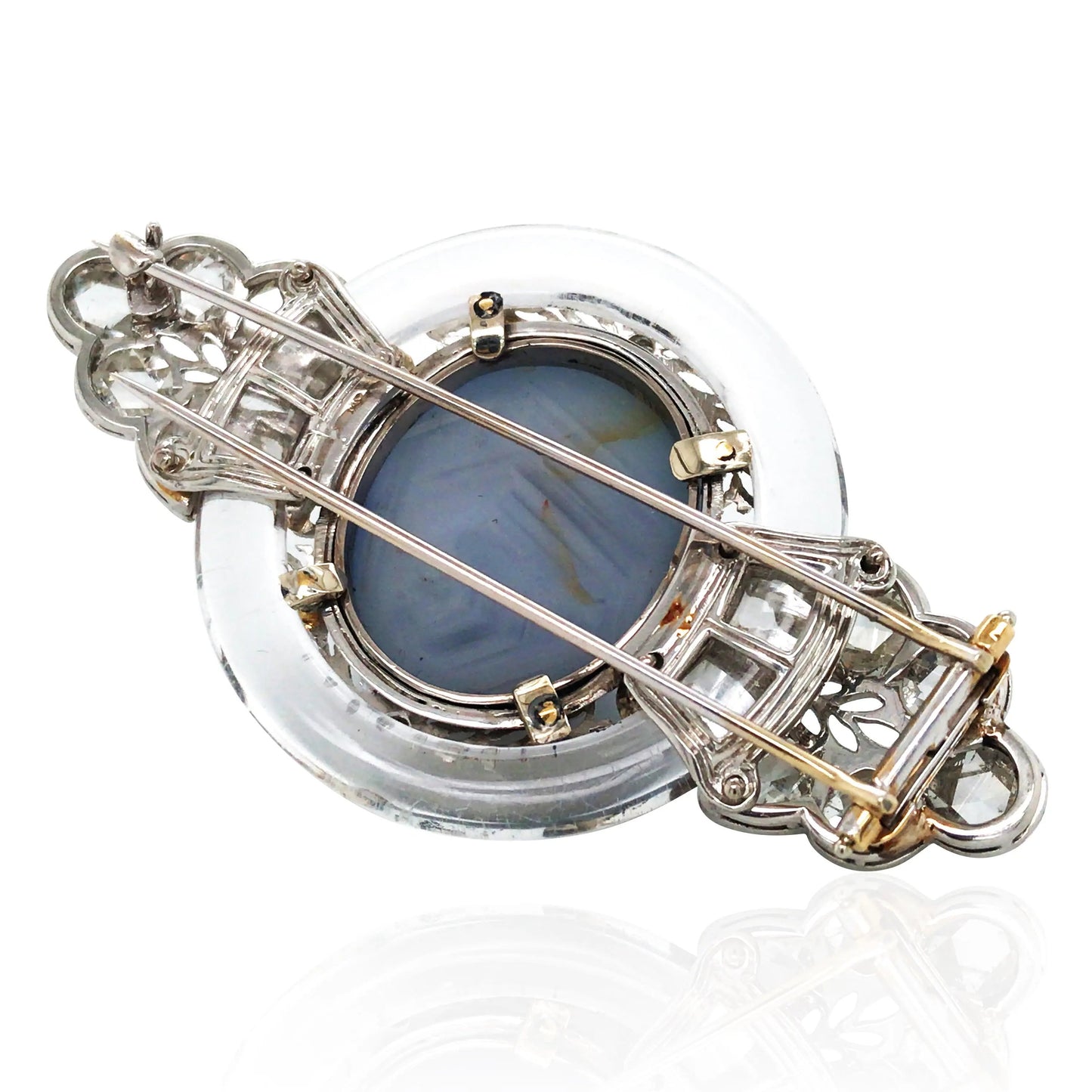 Star Sapphire Crystal Diamond Brooch Lueur Jewelry