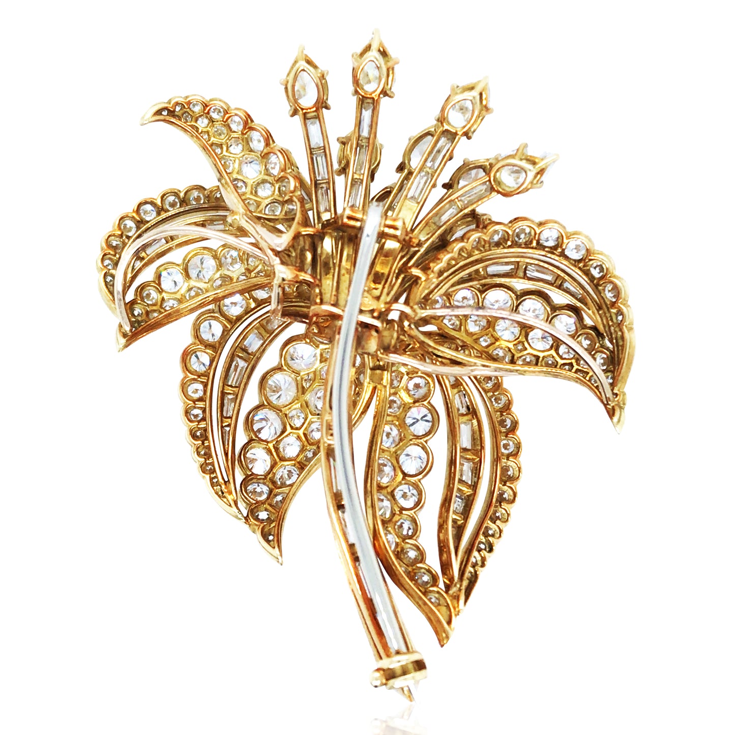 Cartier, 18K Gold Diamond Flower Brooch