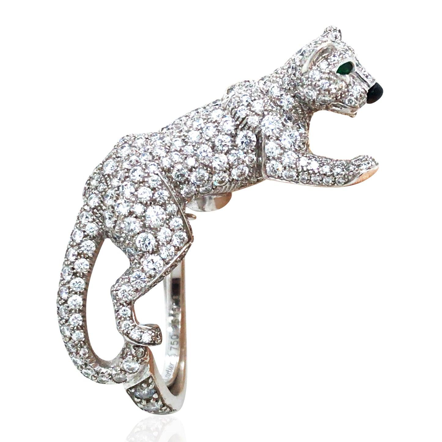 Cartier, 18K Gold Diamond Panther Ring, Certificate Cartier