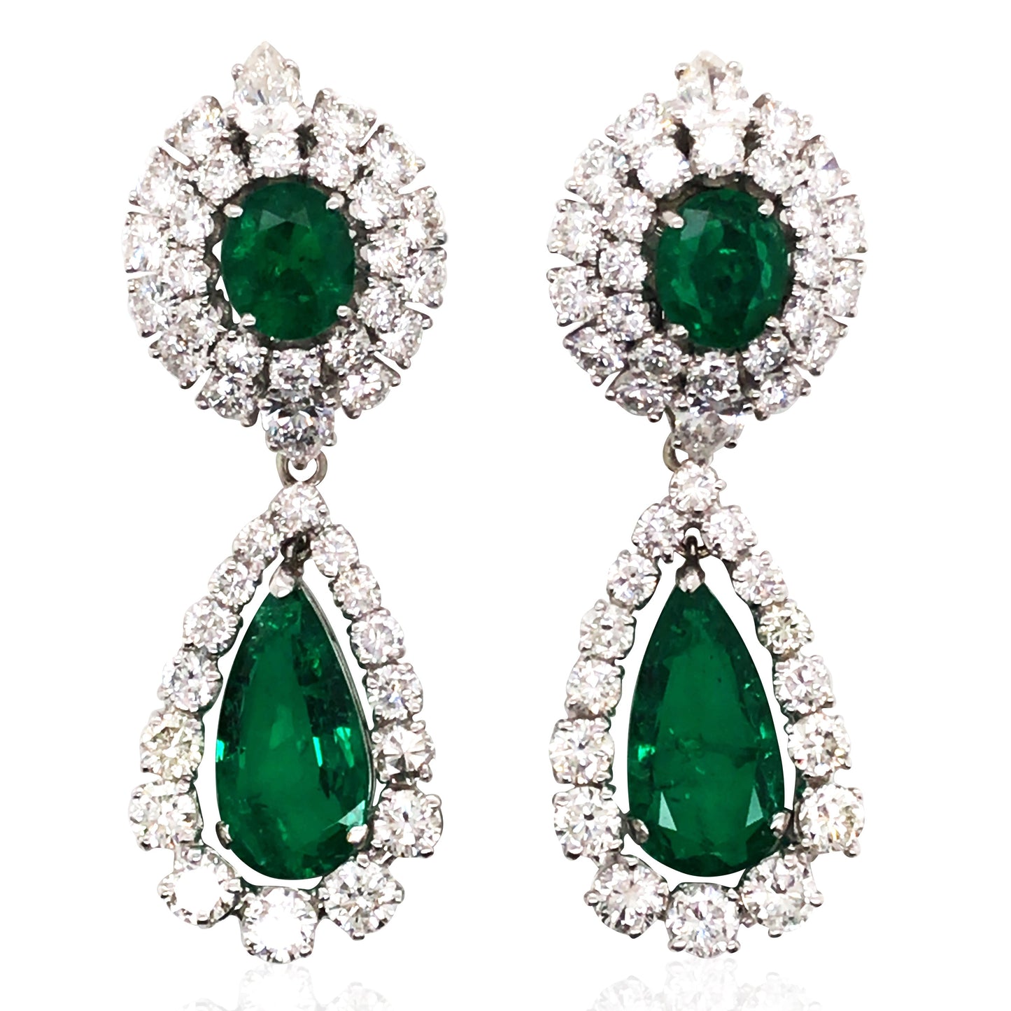 Van Cleef & Arpels, Platinum Emerald Diamond Earrings, AGL, SSEF VCA