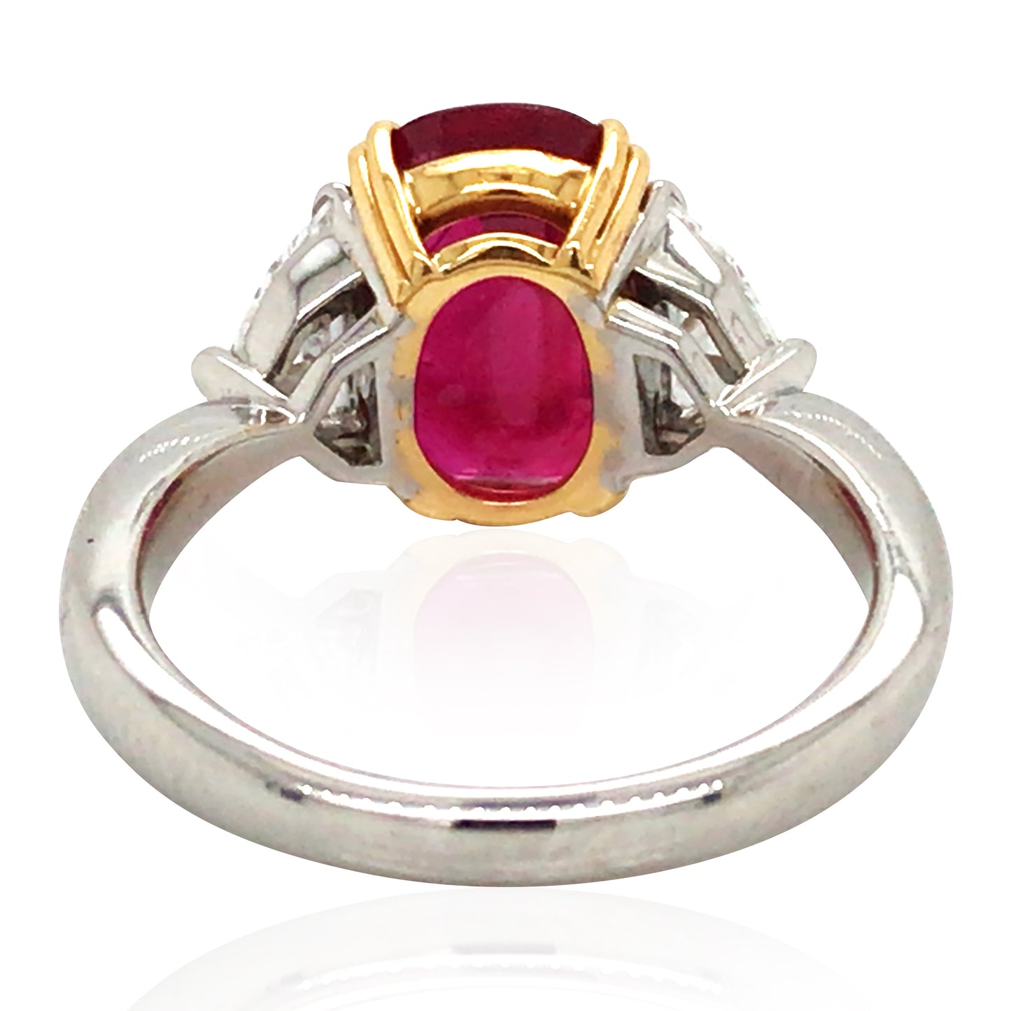 Platinum 4.32ct Burma no-heat Ruby Diamond Ring, AGL
