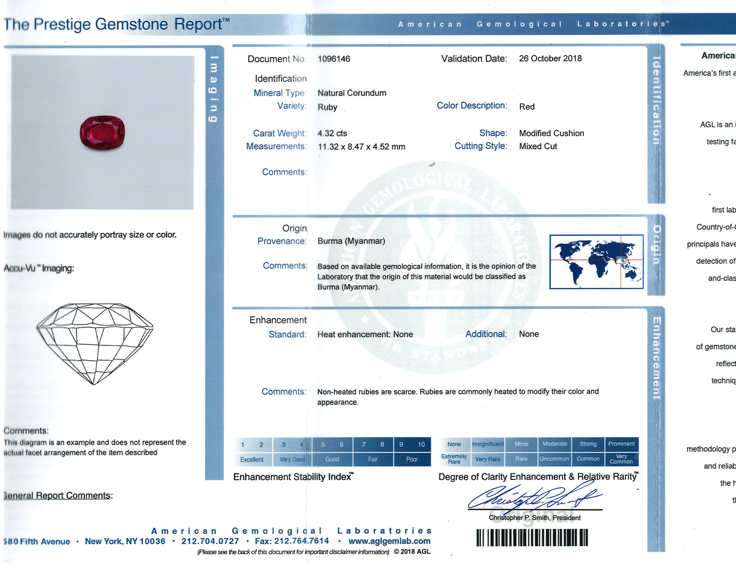 Platinum 4.32ct Burma no-heat Ruby Diamond Ring, AGL