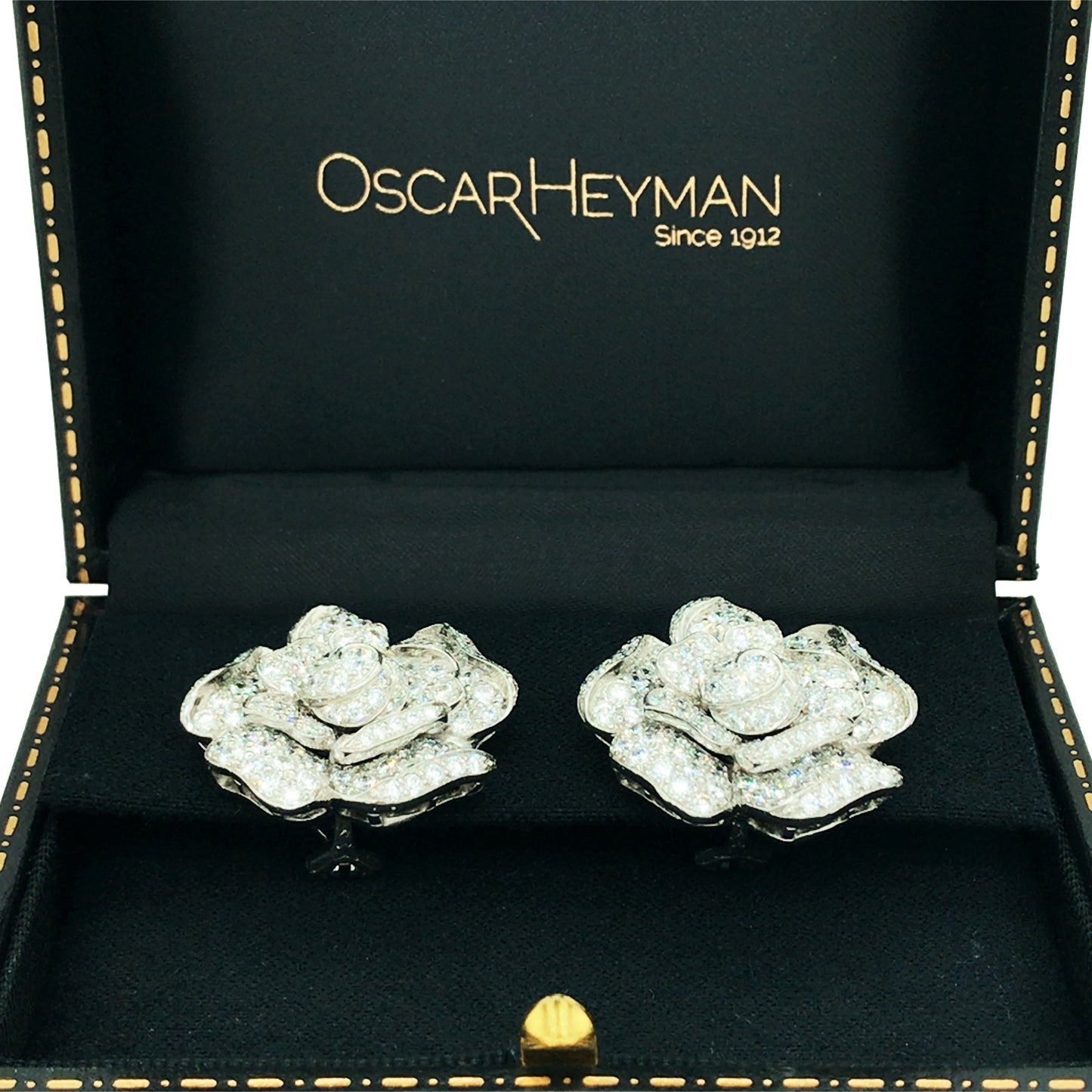 Oscar Heyman, Platinum Diamond Earrings, Certificate Oscar Heyman