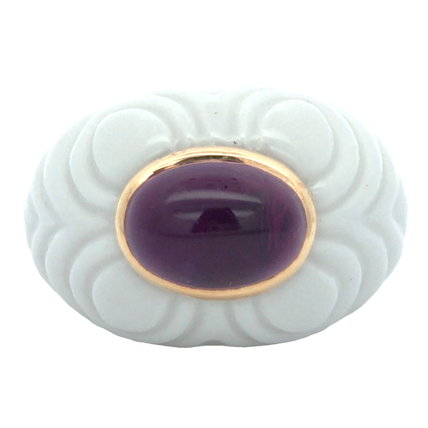 Bvlgari, 18K Gold Amethyst Ceramic Ring