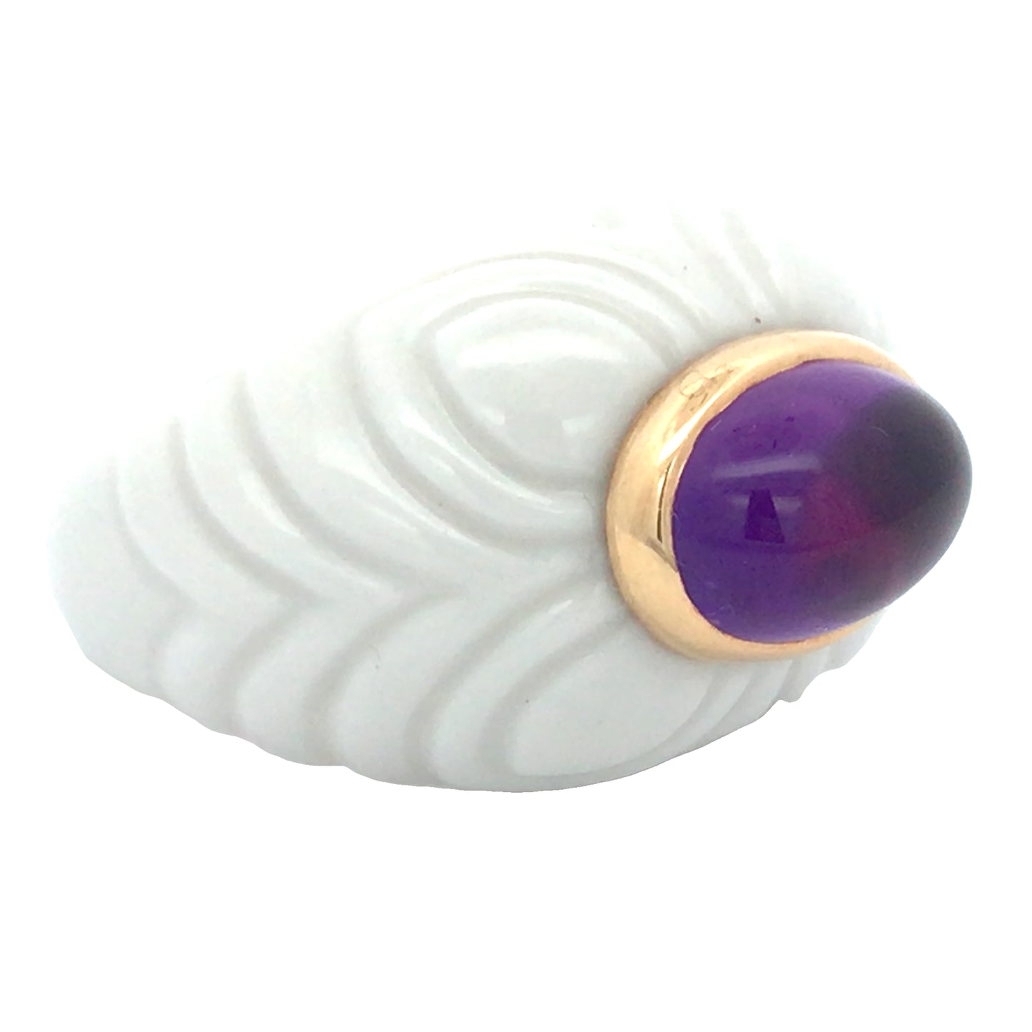 Bvlgari, 18K Gold Amethyst Ceramic Ring