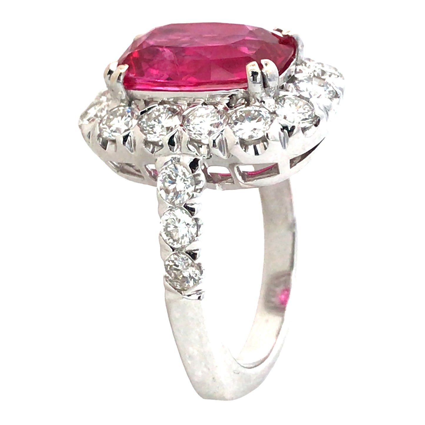 18K Gold Spinel Diamond Ring, GIA