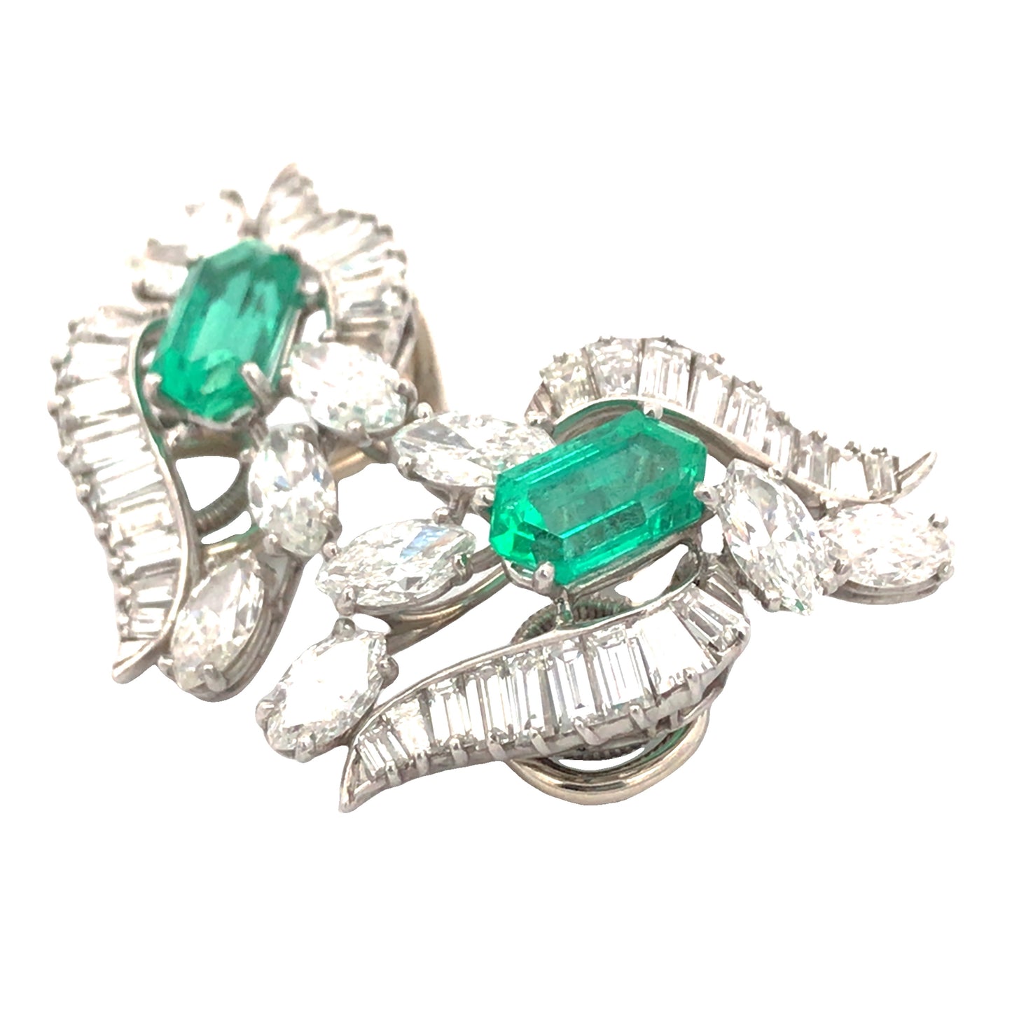 Oscar Heyman, Emerald Diamond Earrings