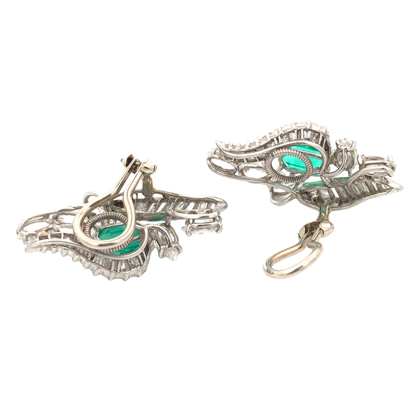 Oscar Heyman, Emerald Diamond Earrings
