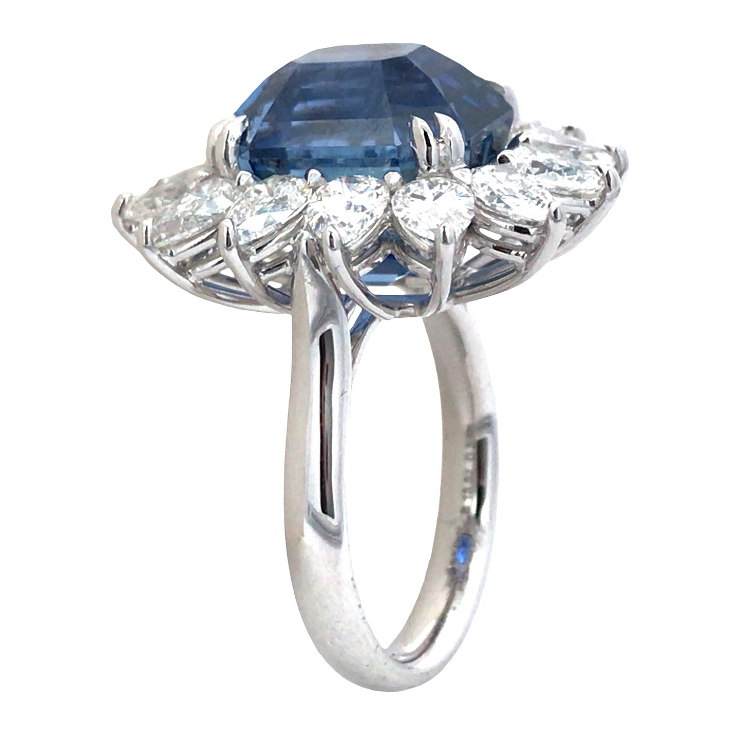Platinum 13.52ct Ceylon no-heat Sapphire Diamond Ring, AGL Lueur Jewelry
