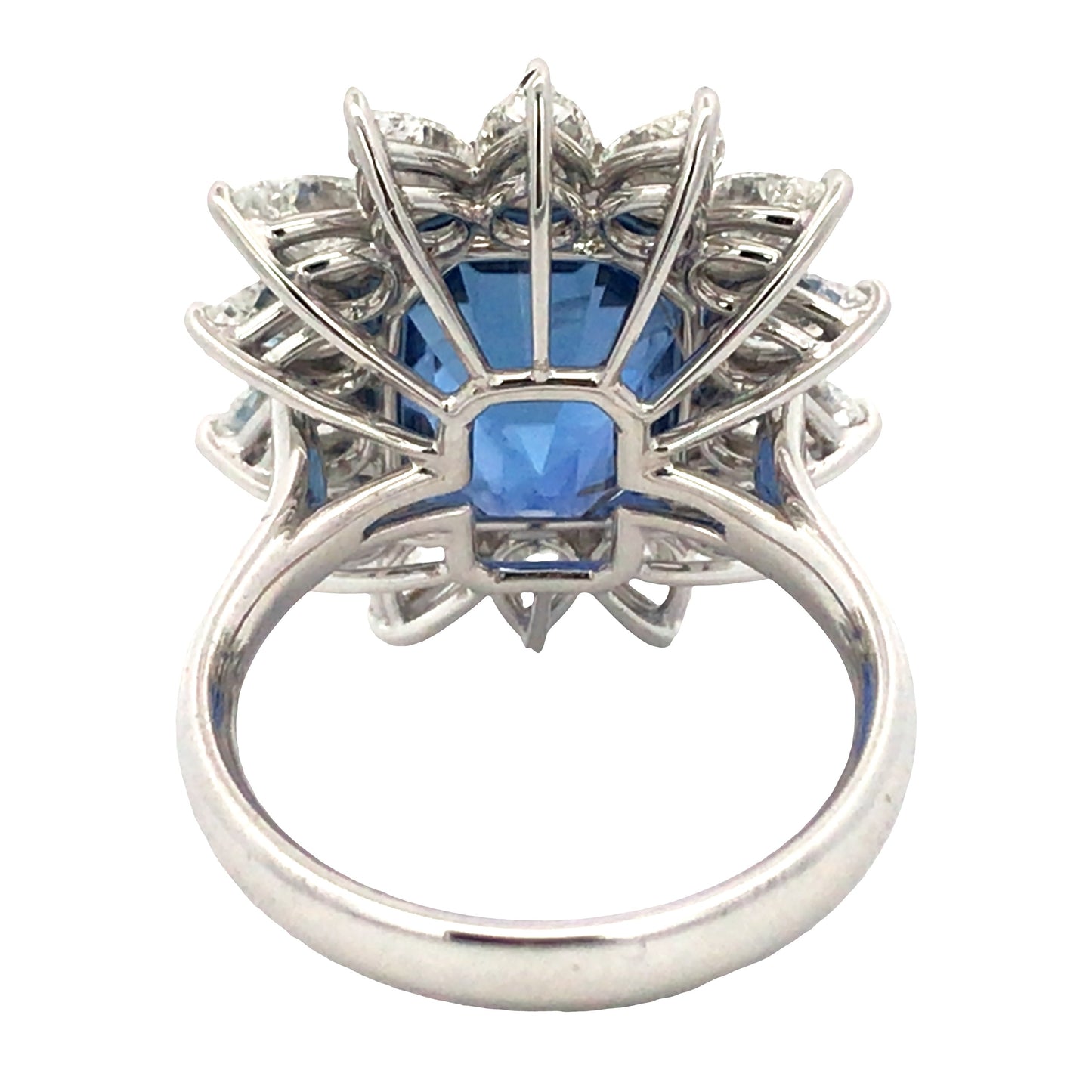 Platinum 13.52ct Ceylon no-heat Sapphire Diamond Ring, AGL Lueur Jewelry