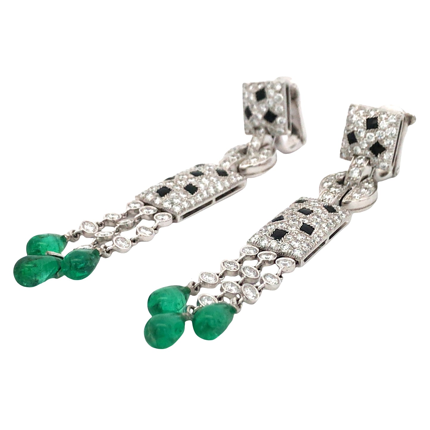 Cartier, 18K Gold Diamond Gemstone Panthere Earrings Cartier