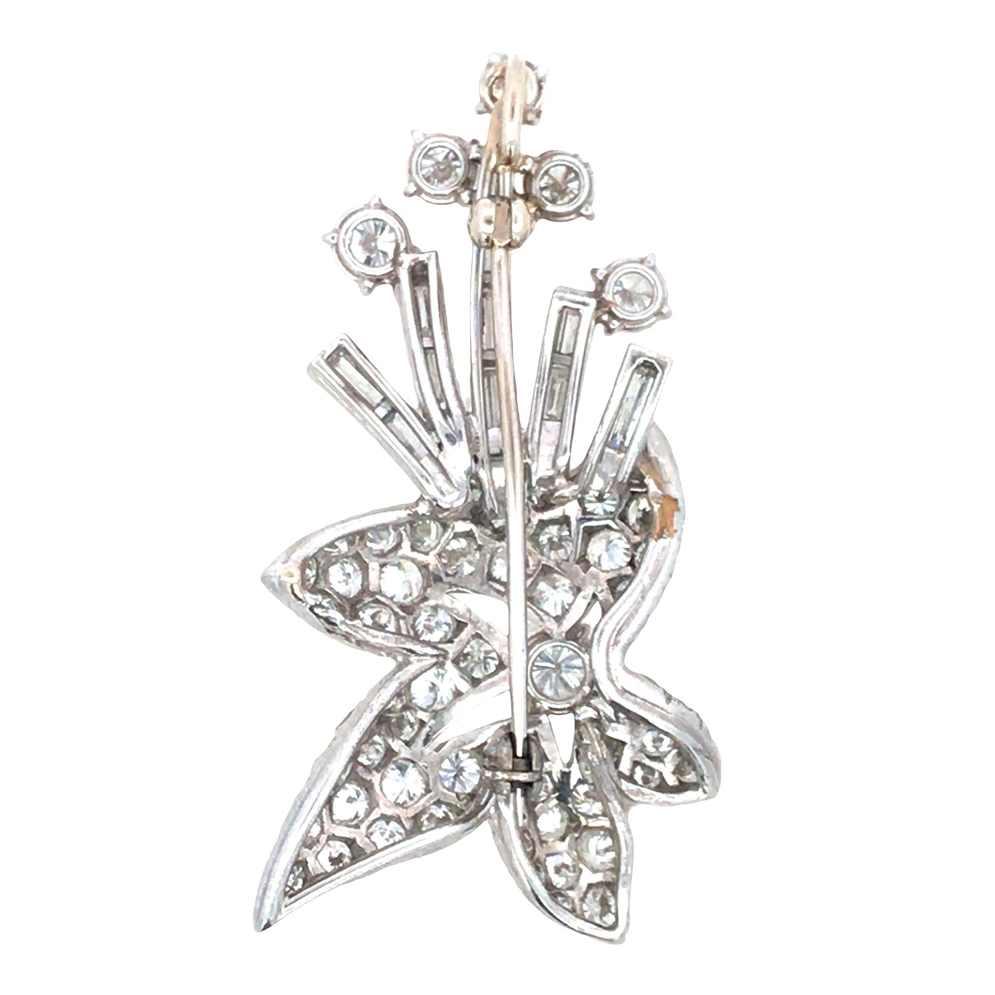 Platinum Diamond Brooch Lueur Jewelry