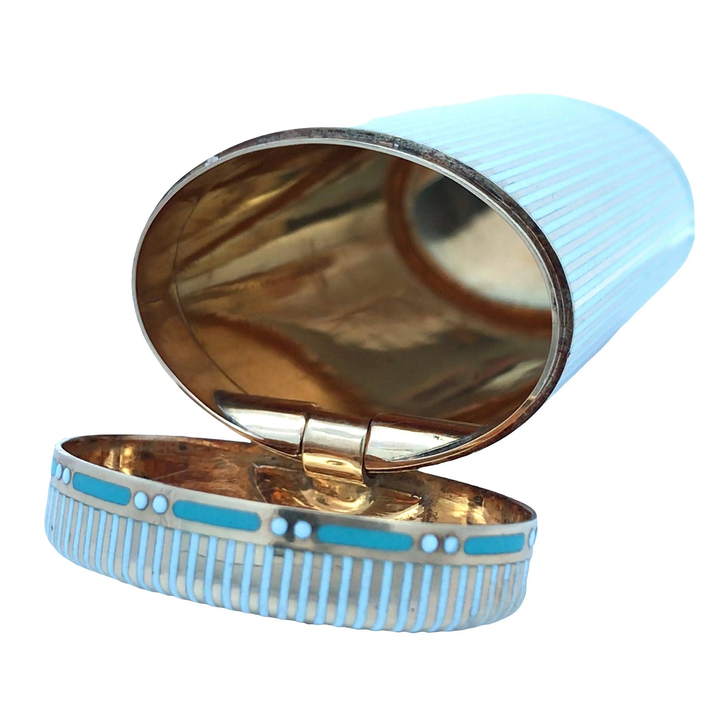 Gold Enamel Box Lueur Jewelry