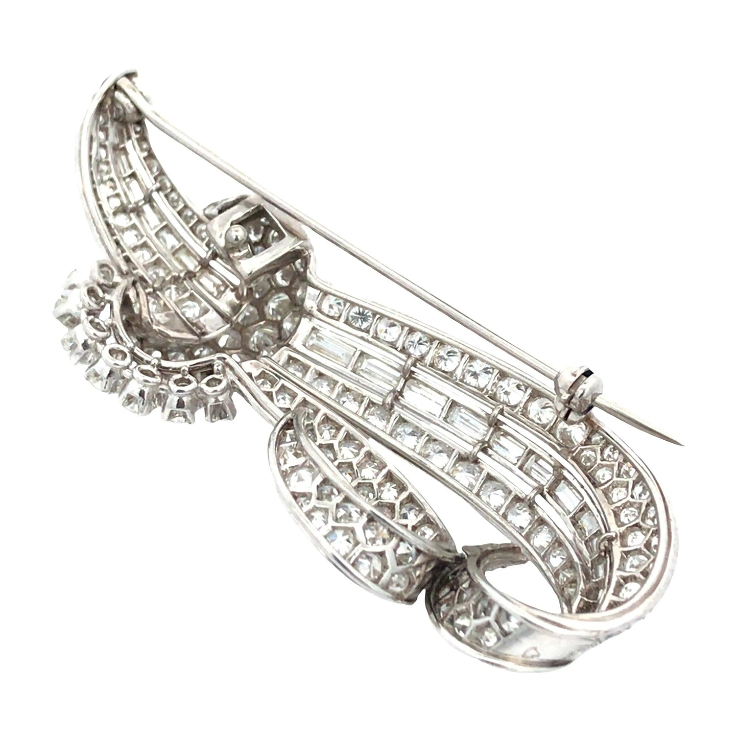 Platinum Diamond Brooch Lueur Jewelry