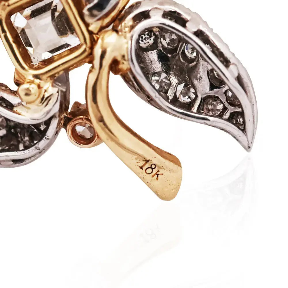 Tiffany Schlumberger, 18K Gold Emerald Diamond Earrings Tiffany